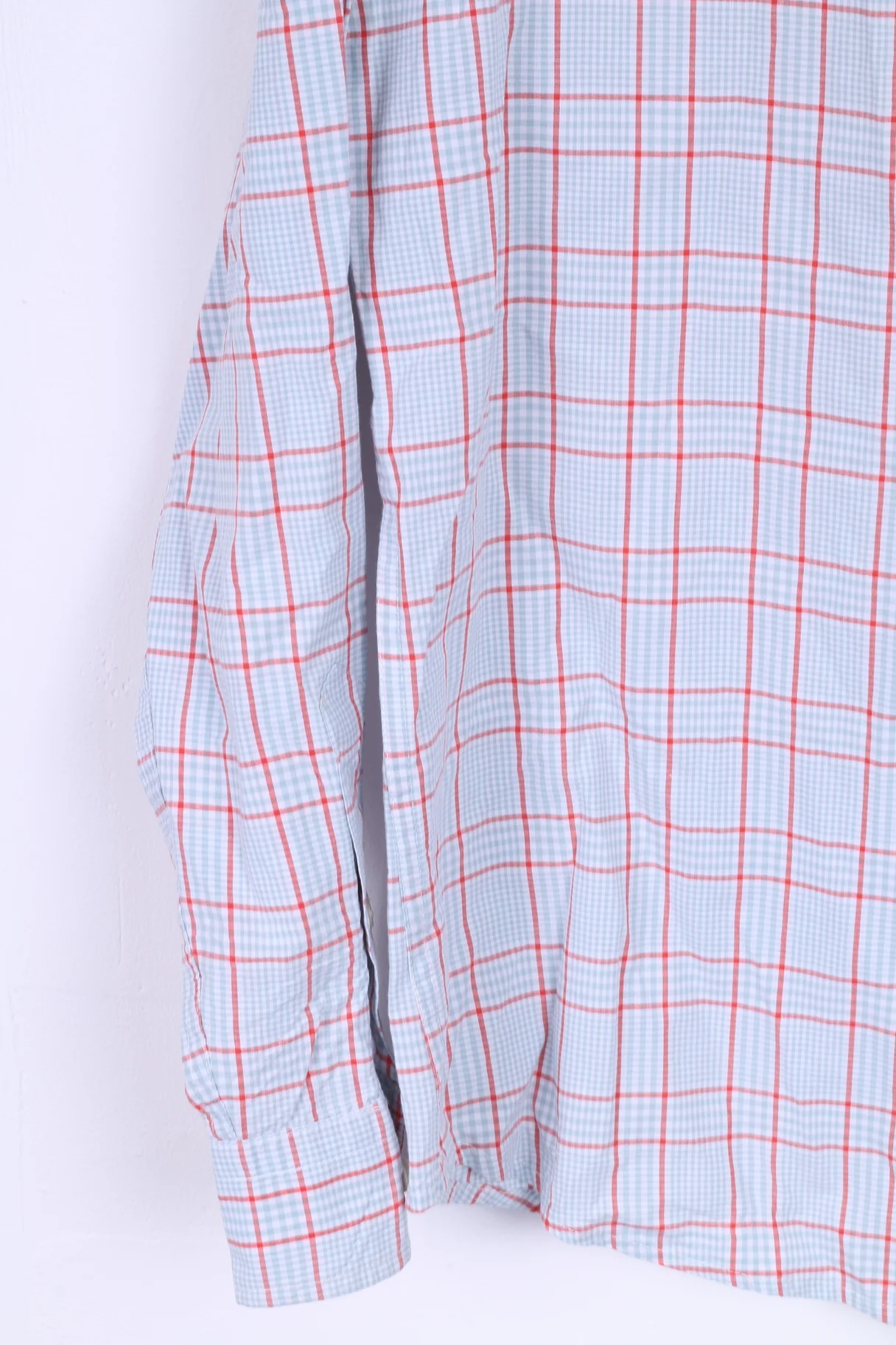 Gap Mens M Casual Shirt Cotton Mint Checkered Long Sleeve - Image 2