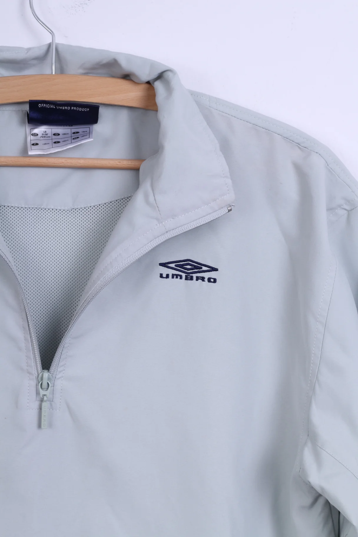 Umbro Youth LB 158 Pullover Jacket Grey Lightweight Training Top - Image 3