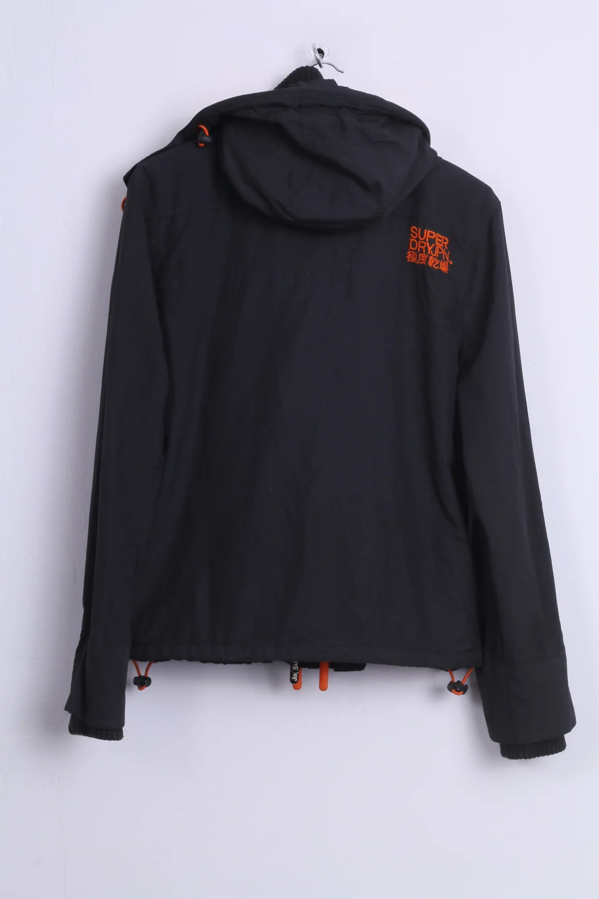 Superdry Womens L (M) Jacket Black Nylon Orange Details 3 Zippers Windcheater - Image 8