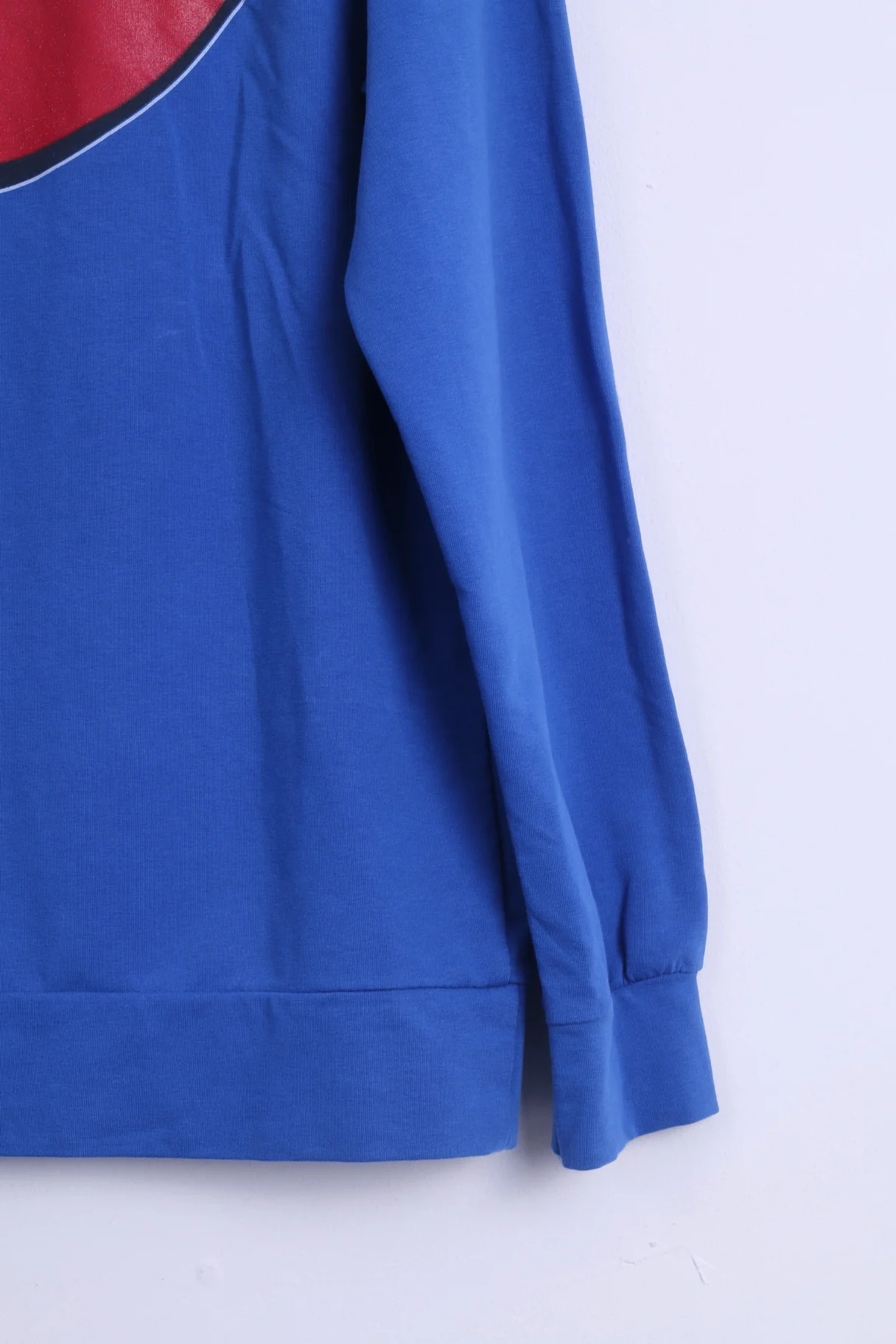 Made in Italy Womens M Sweatshirt Blue Cotton Crew Neck Graphic Big Lips - Image 3
