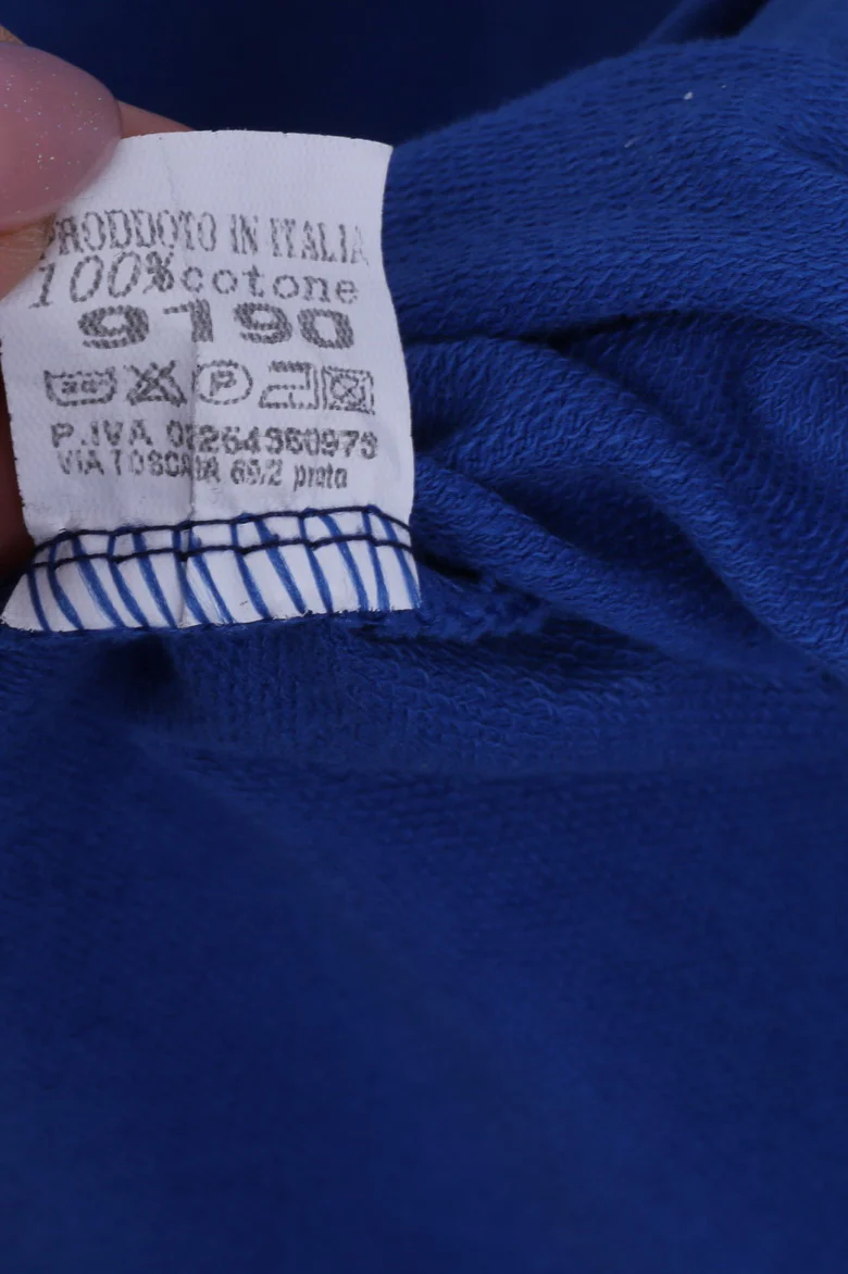 Made in Italy Womens M Sweatshirt Blue Cotton Crew Neck Graphic Big Lips - Image 5