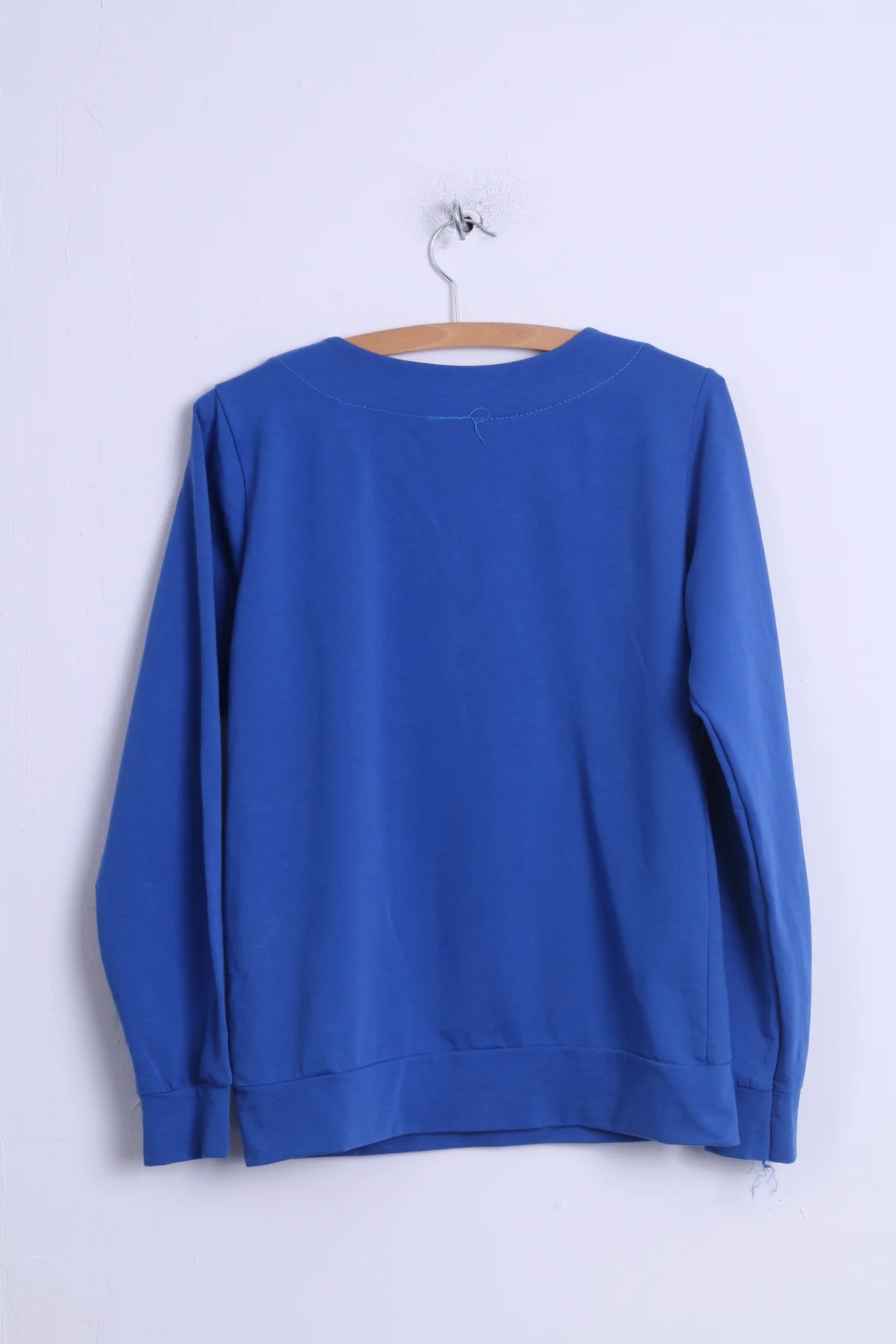 Made in Italy Womens M Sweatshirt Blue Cotton Crew Neck Graphic Big Lips - Image 6