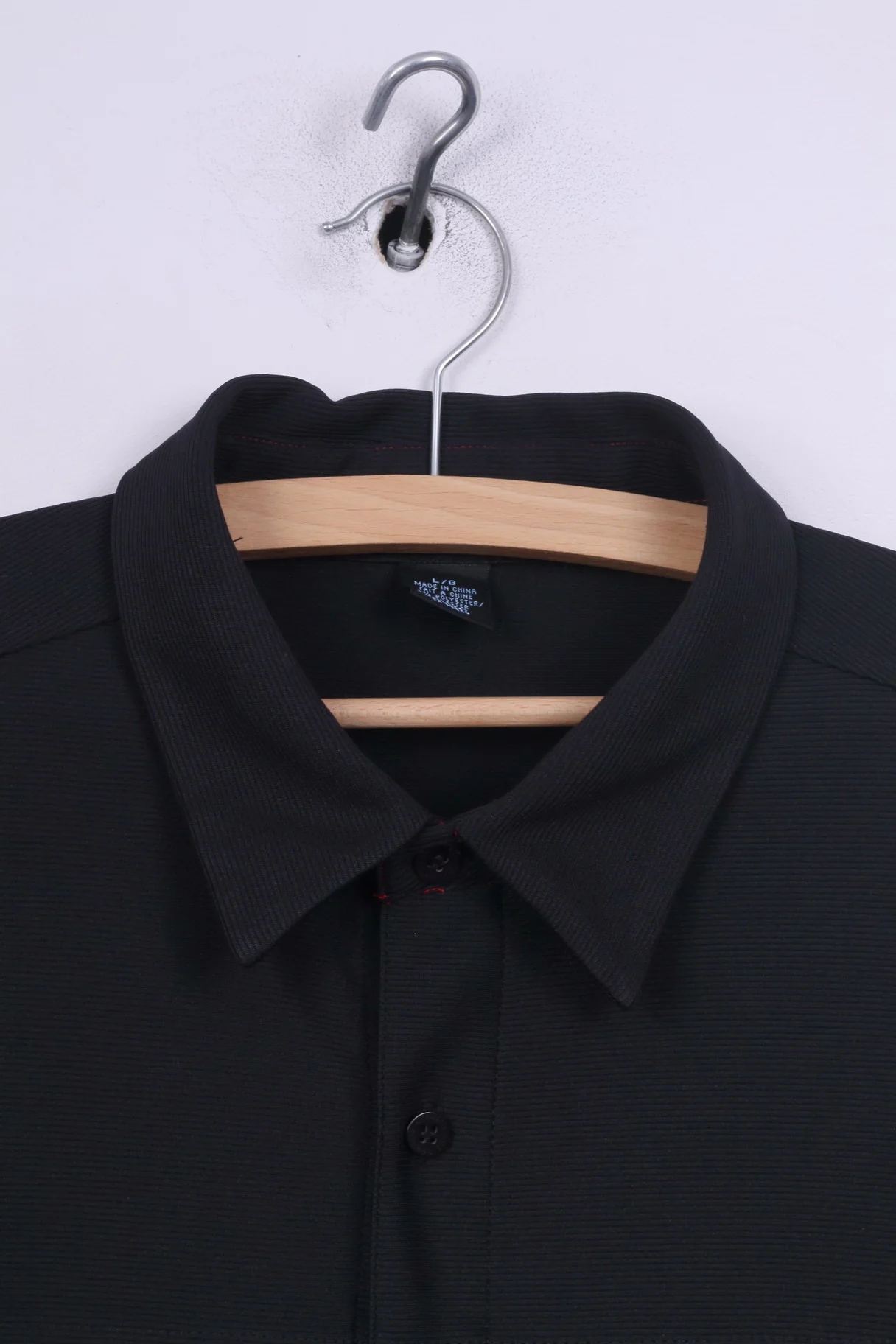 Reaction Kenneth Cole Mens L (M) Casual Shirt Black Detailed Buttons Top - Image 2