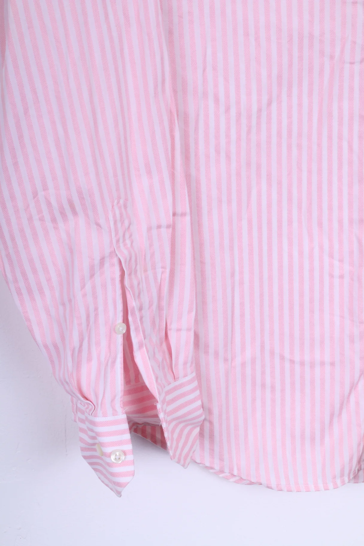 Strellson Mens 40 15 3/4 S Casual Shirt Cotton Pink Striped Long Sleeve - Image 2