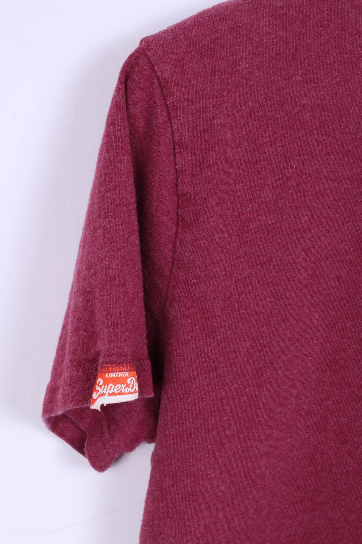 Vintage Superdry Mens L (S) T-Shirt  Burgundy Cotton Universal Tee Shirt - Image 3