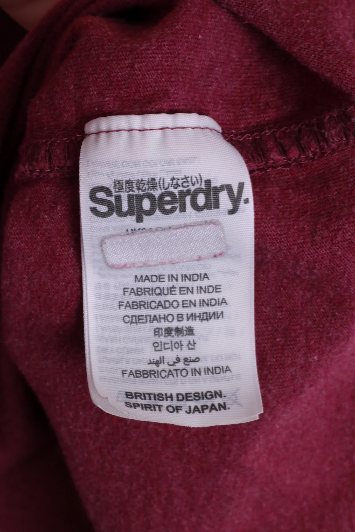 Vintage Superdry Mens L (S) T-Shirt  Burgundy Cotton Universal Tee Shirt - Image 5