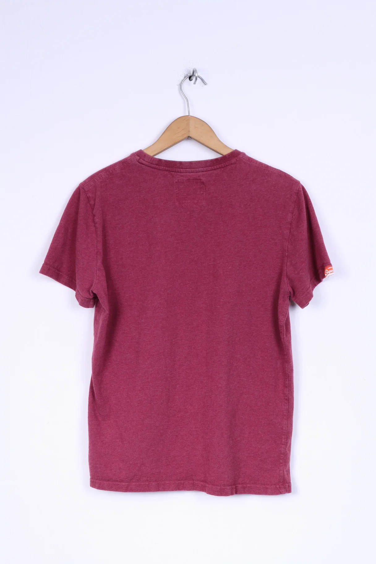 Vintage Superdry Mens L (S) T-Shirt  Burgundy Cotton Universal Tee Shirt - Image 6