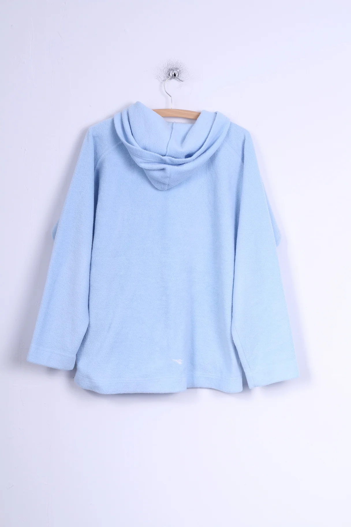 Diadora Womens 14 XXL Fleece Top Light Blue Zip Up Hooded Warm Sweatshirt - Image 5