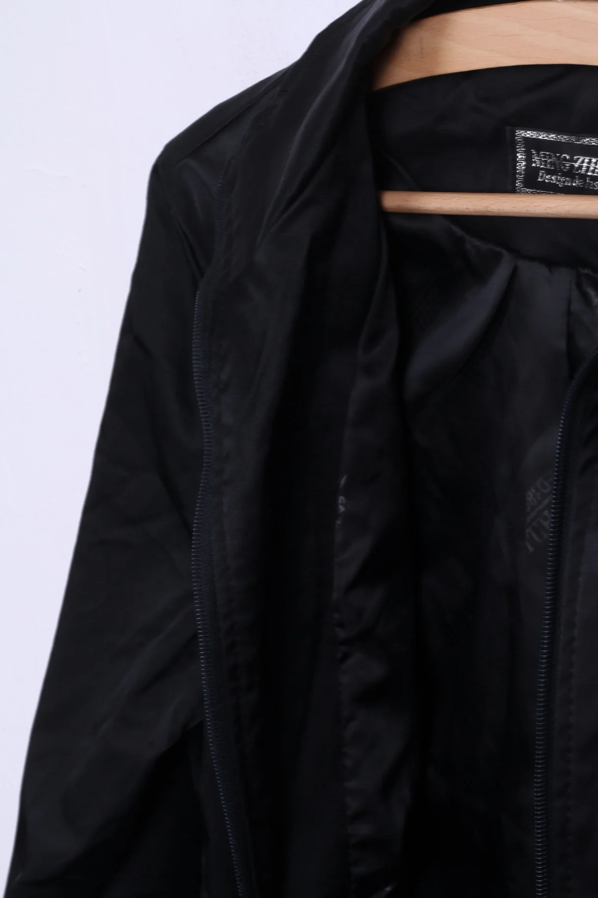 MING ZHIXIONG Womens M Jacket Black Zircons Embroidered Back - Image 5