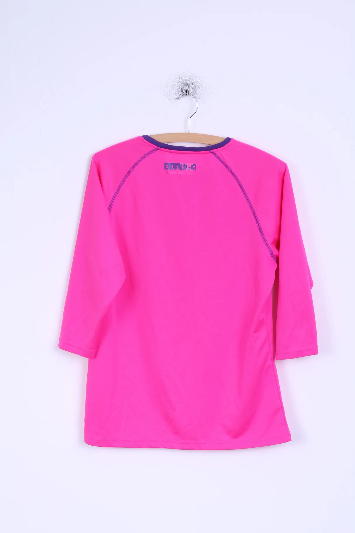 New Balance Womens L Shirt Pink Neon Run V Neck Top Sportswear - Image 6