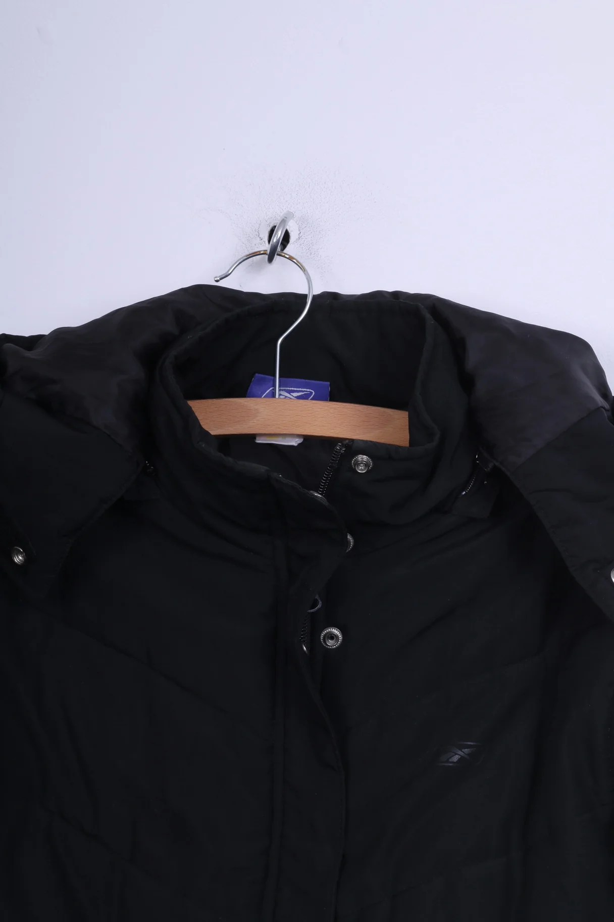 Reebok Womens 36 S Jacket Black Padded Hooded Zip Up Warm Top - Image 2