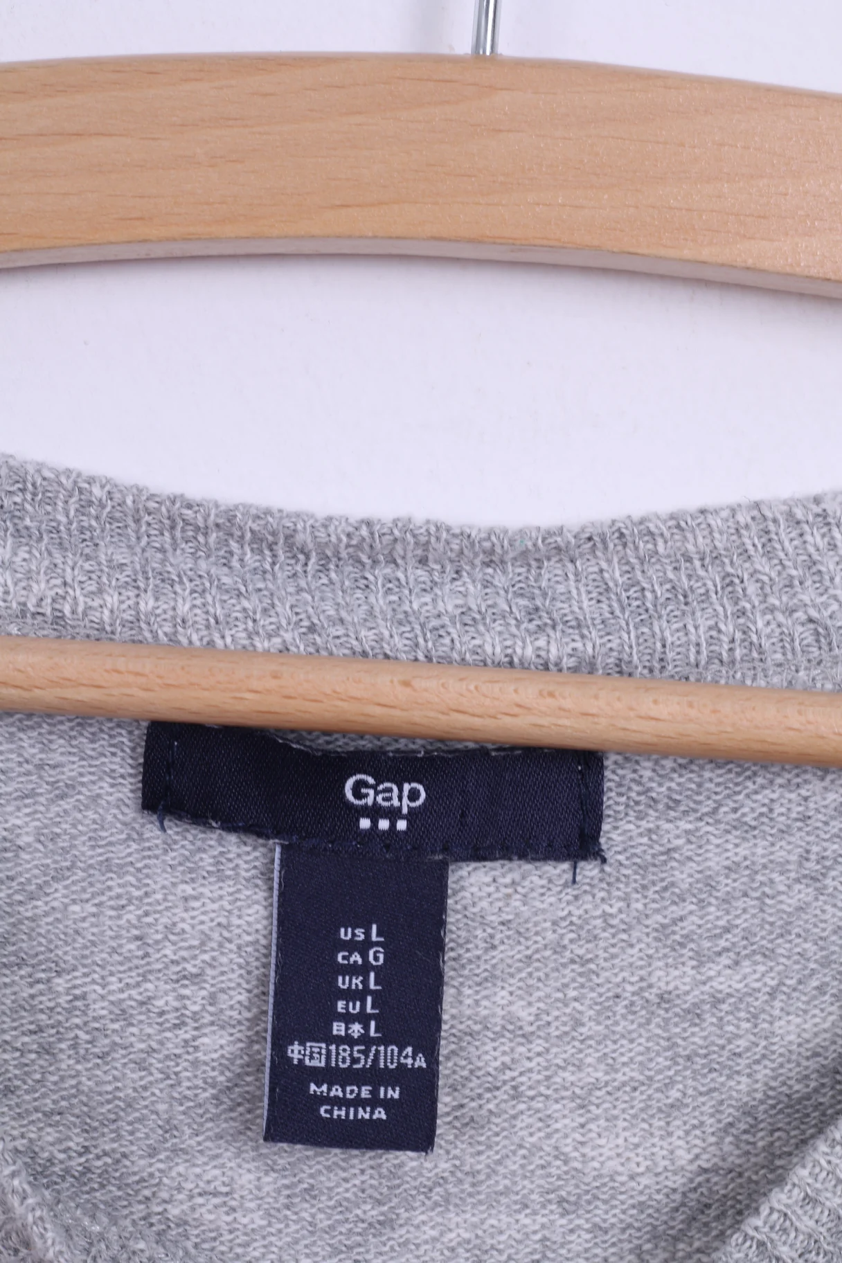 Gap Mens L (M) Jumper Light Grey Cotton Long Sleeved Sweater - Image 4
