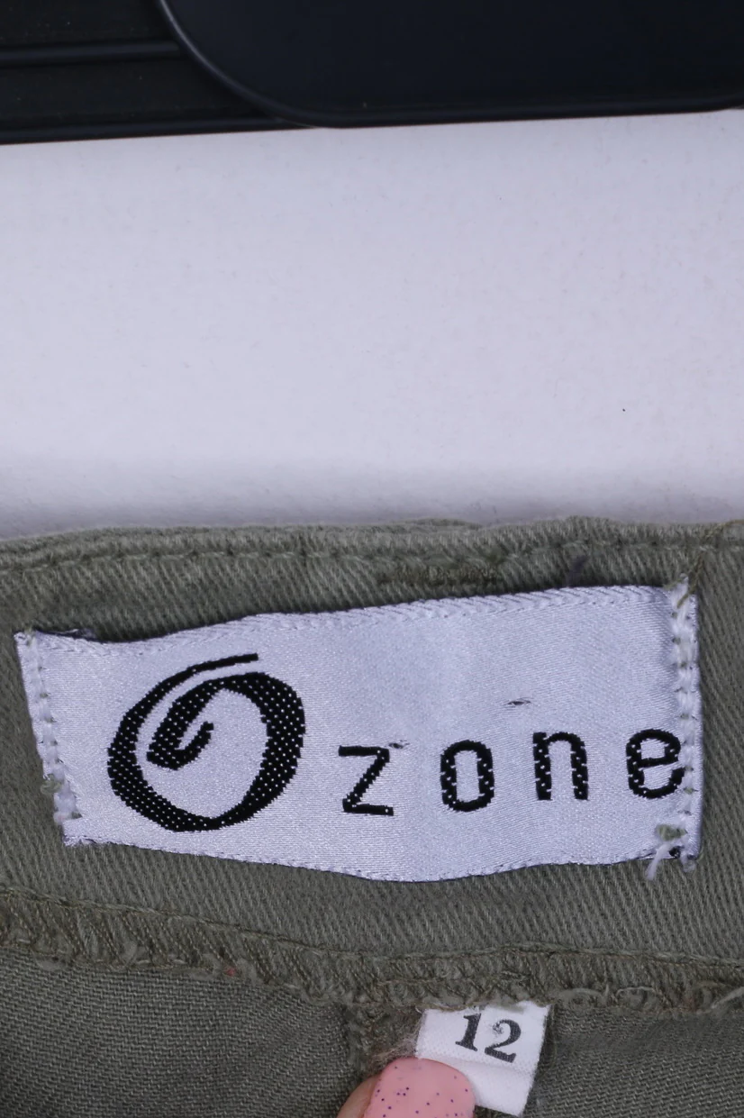 O zone Womens 12 M Shorts khaki Hight Waist Cotton - Image 4