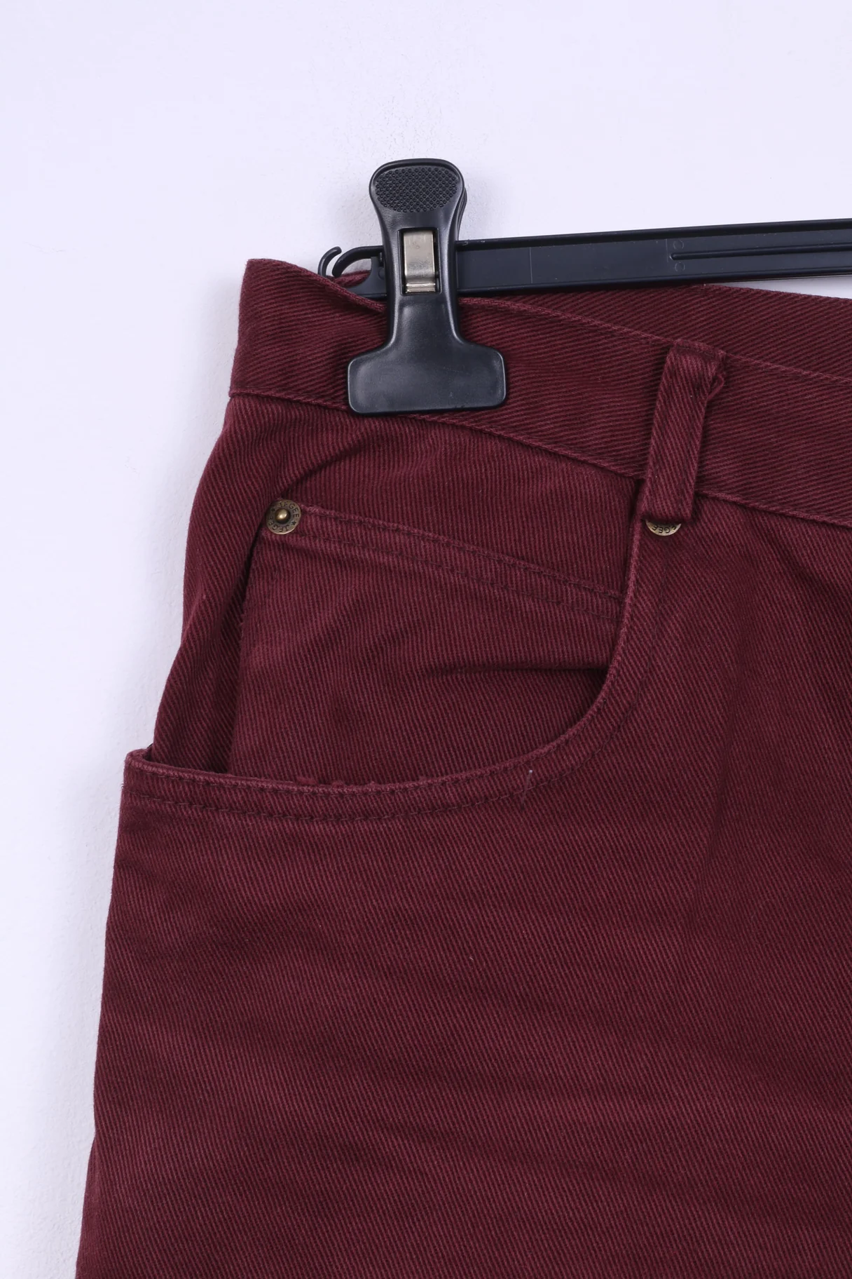 John F.Gee Mens 48 Jeans Trousers Burgundy Cotton Straight Leg Pants - Image 3