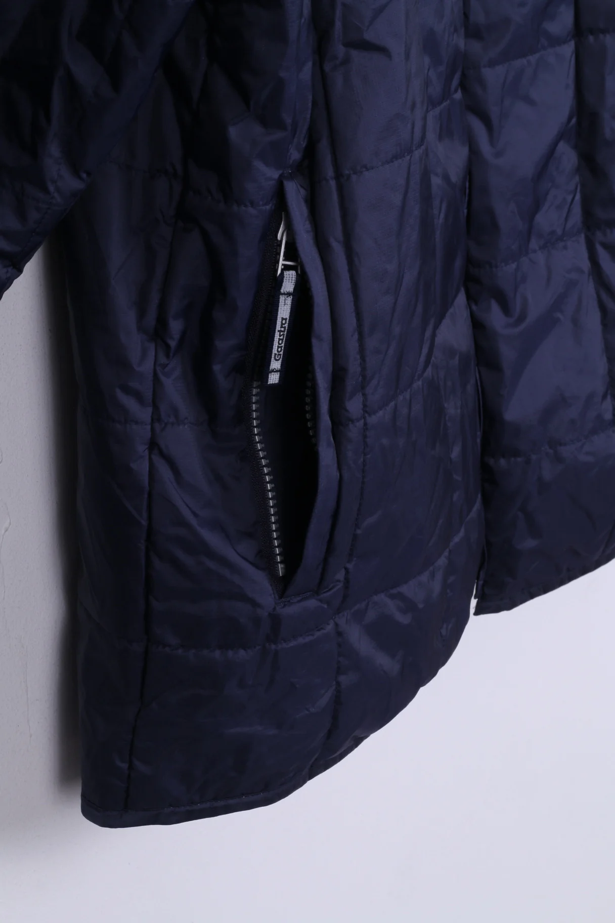 Gaastra Mens M Jacket Navy Blue Nylon Waterproof Quilted Zip Up - Image 3