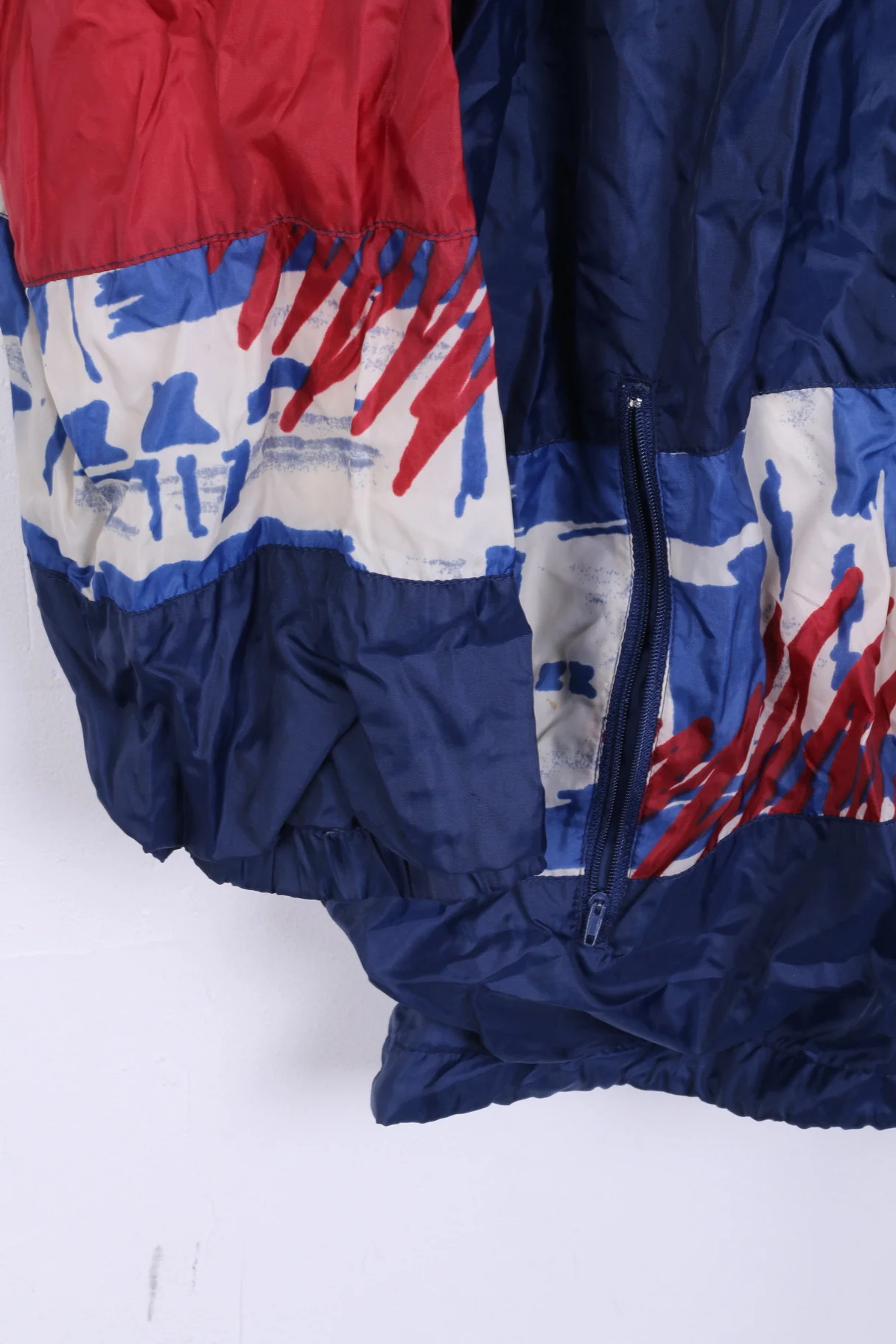 Luciano Womens L Jacket Festival Vintage Windbreaker Hidden Hood - Image 3