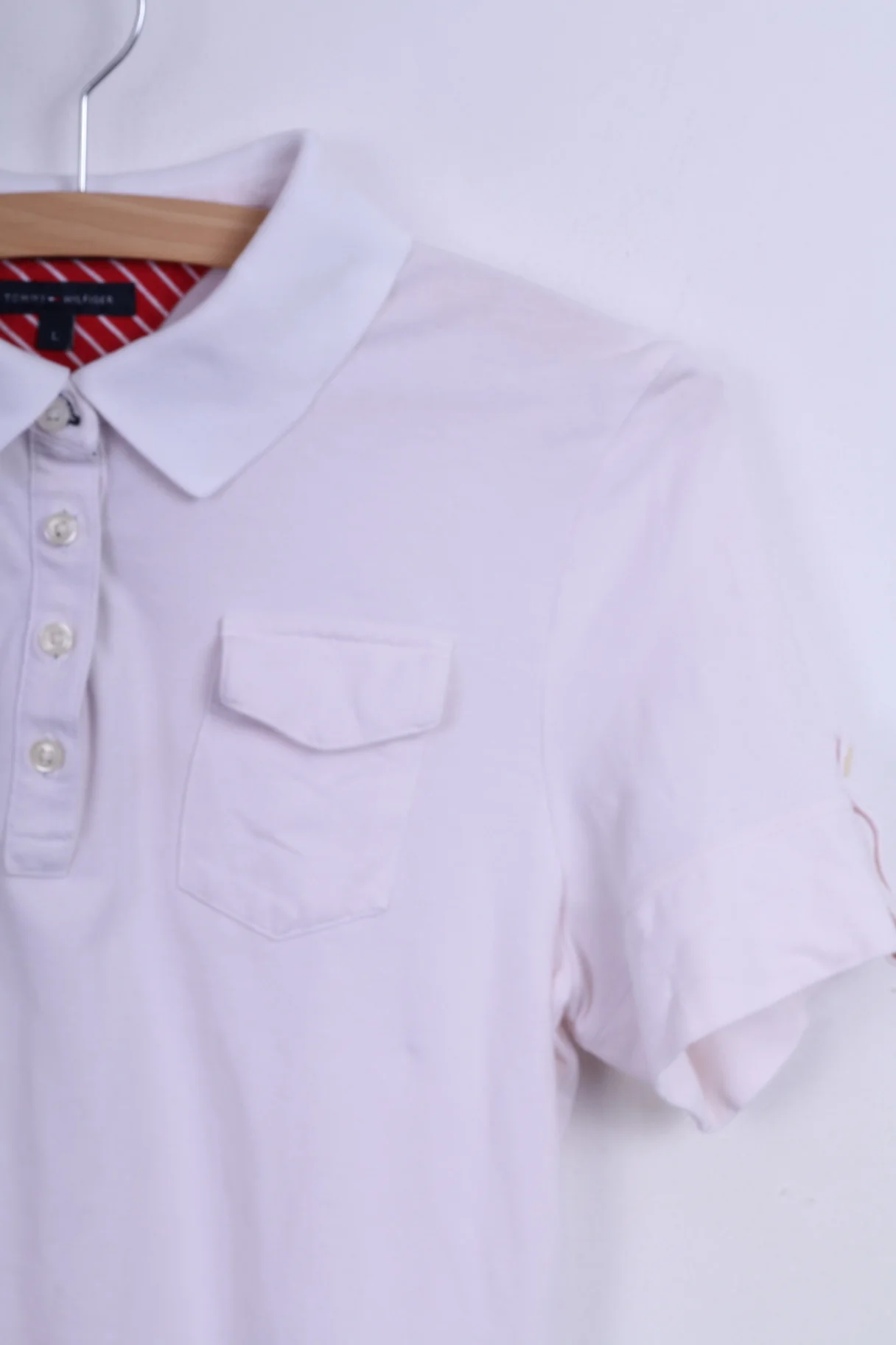 Tommy Hilfiger Womens S Polo Shirt Cotton White Short Sleeve Slim Fit - Image 3