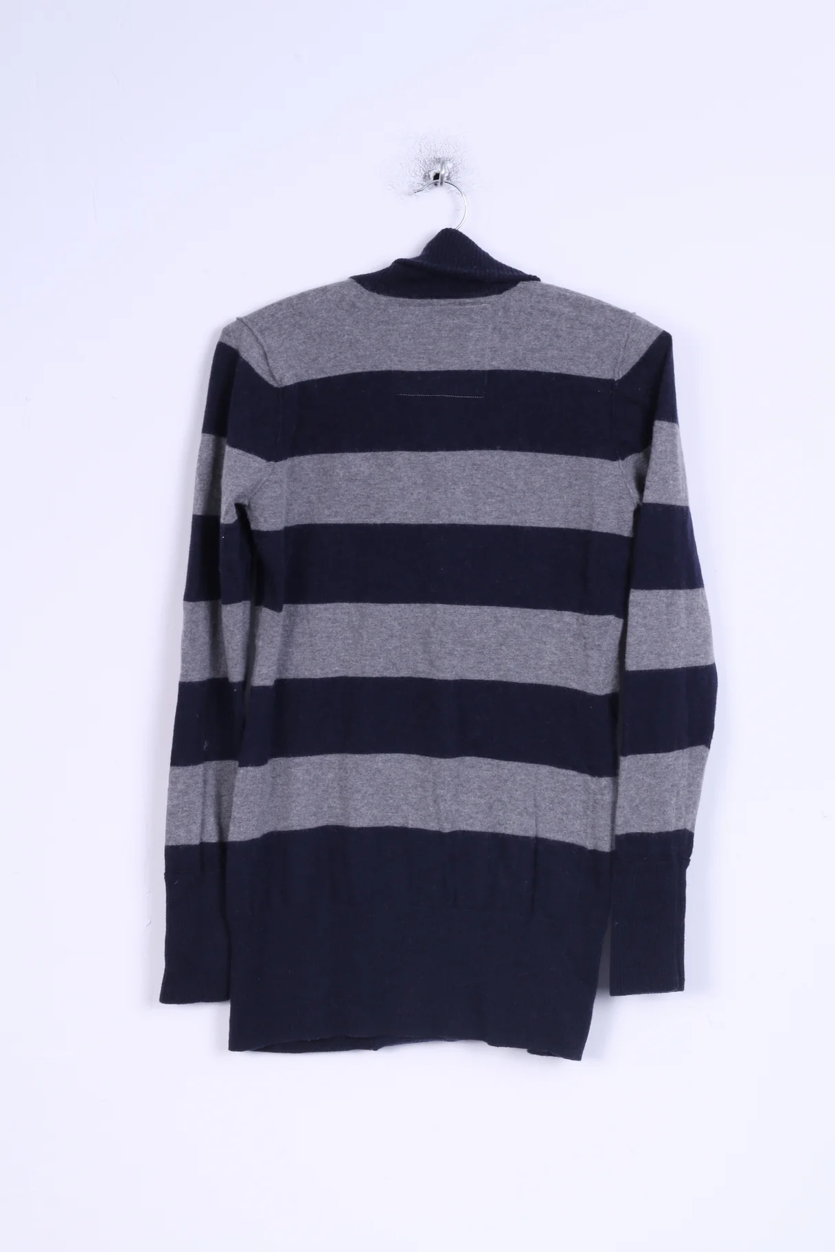 Replay Womens M Sweater Striped Blue Grey Buttoned Cardigan - Image 5