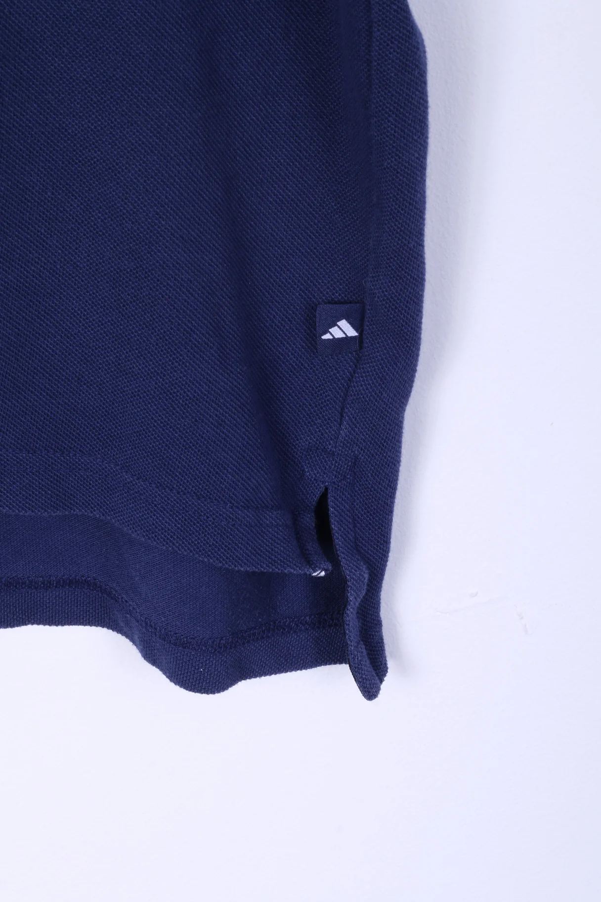 Adidas Mens L (M) Polo Shirt Cotton Navy Detailed Buttons Sport Top - Image 3