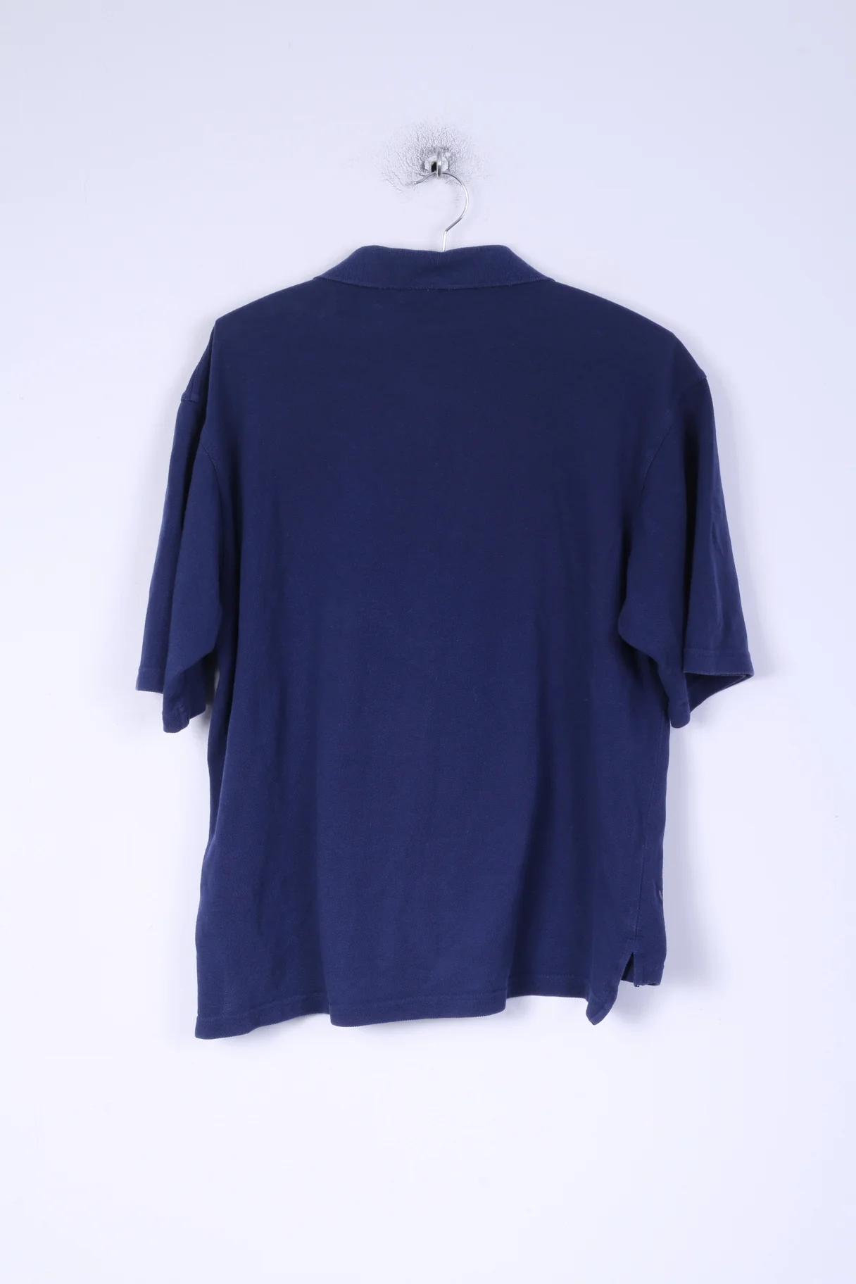 Adidas Mens L (M) Polo Shirt Cotton Navy Detailed Buttons Sport Top - Image 6