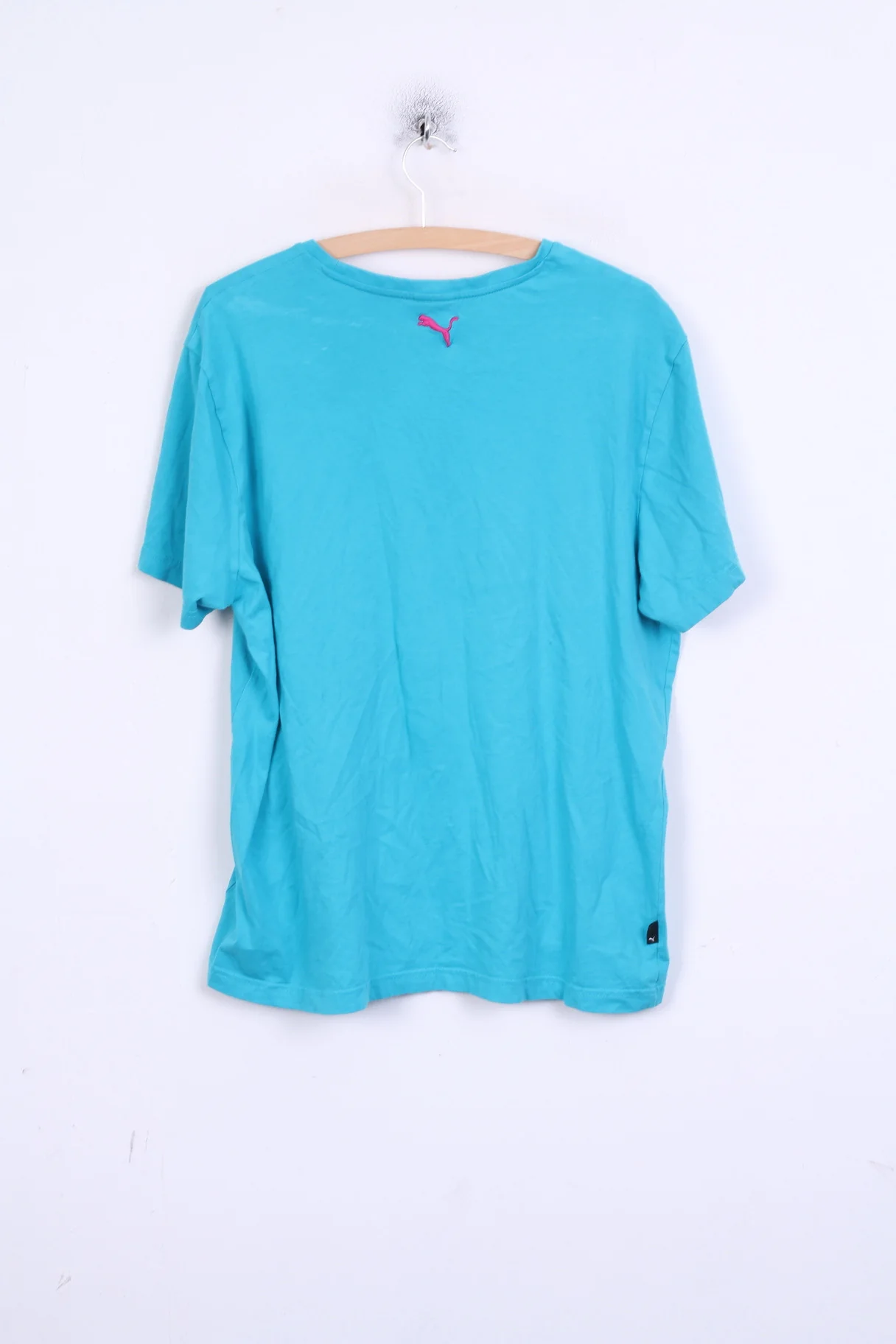 Puma Mens XL T-Shirt Sportswear Crew Neck Cotton Turquoise Pink - Image 5