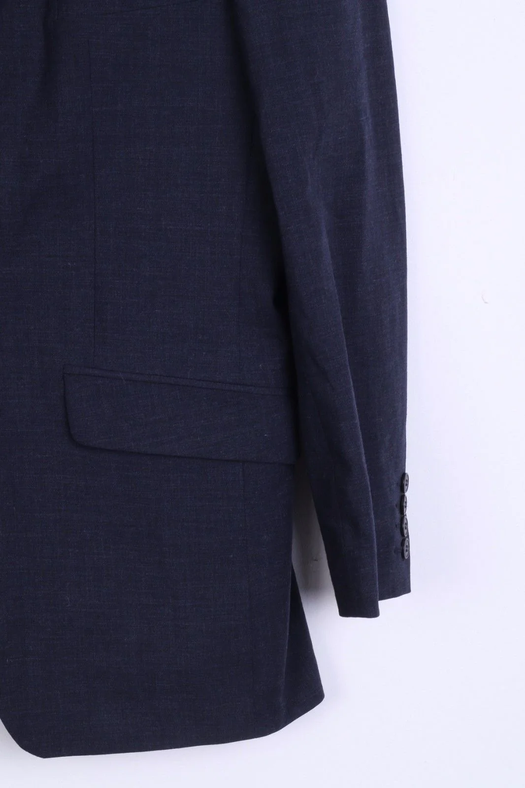 John Rocha Mens 38 S Blazer Jacket Wool Single Breasted Navy - Image 3
