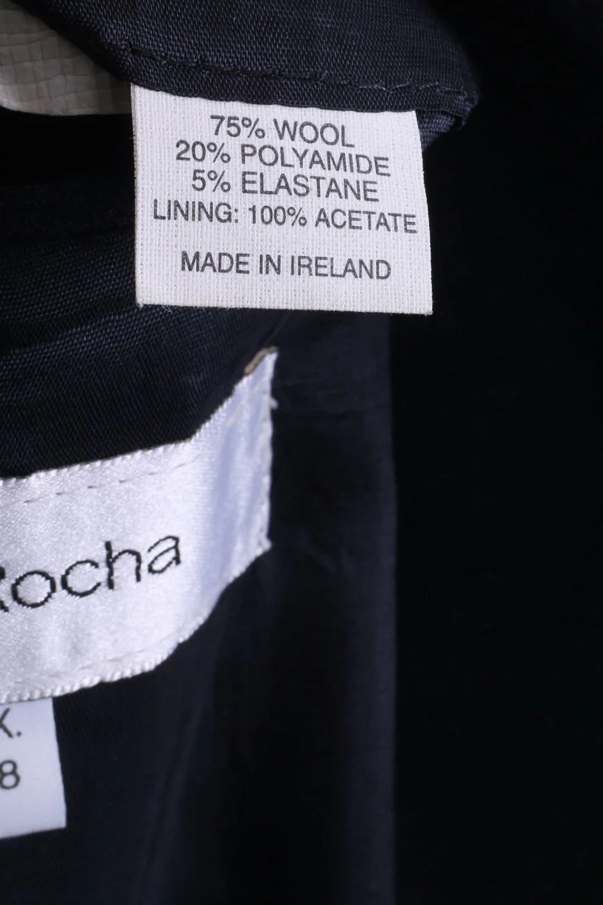 John Rocha Mens 38 S Blazer Jacket Wool Single Breasted Navy - Image 6