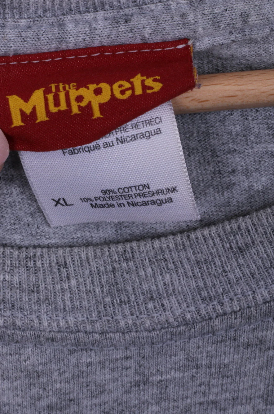 The Muppets Mens XL T-Shirt Grey Animal Cotton Short Sleeve Show - Image 3