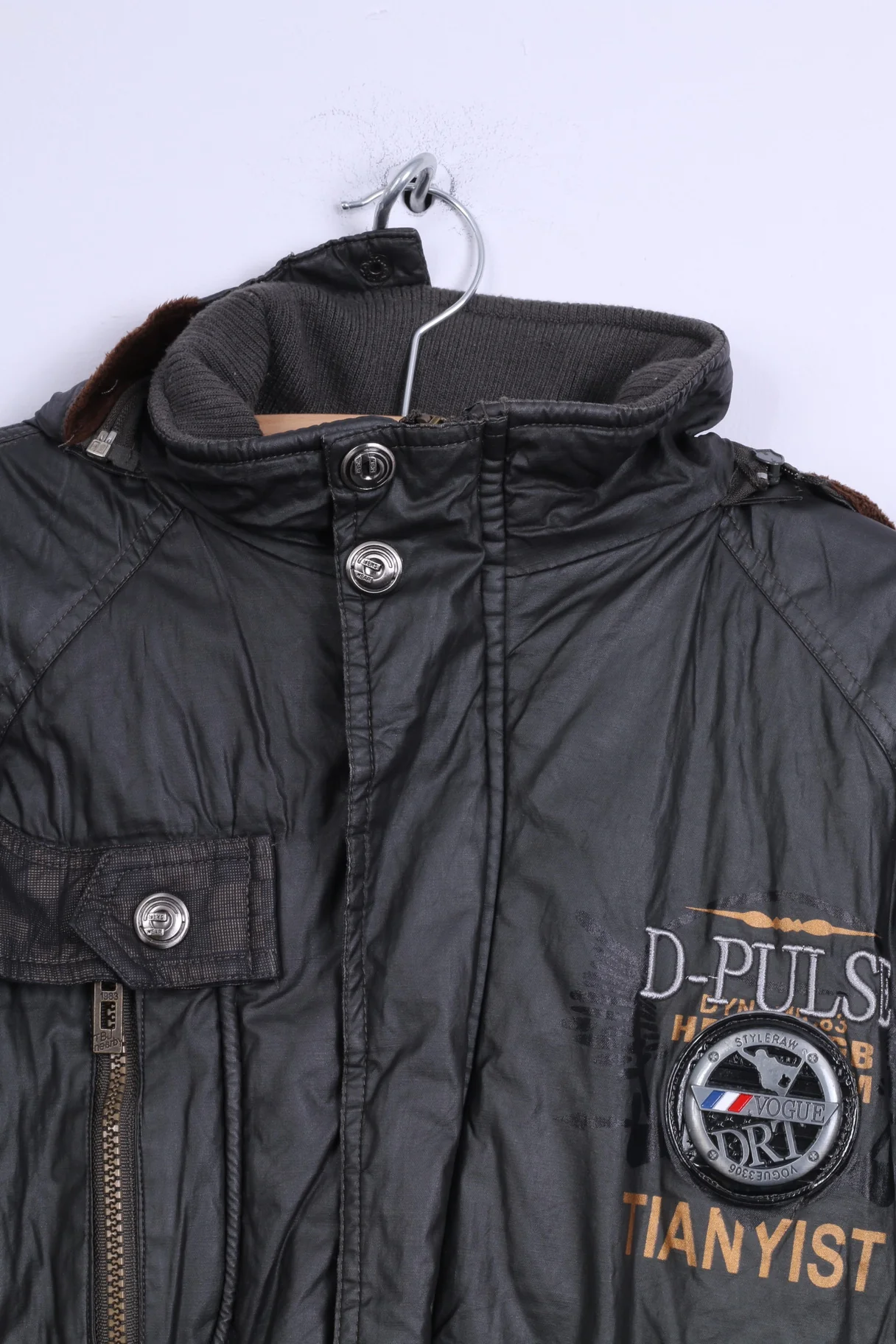 TIANYI SH.T Womens 2 M Jacket Brown Quilted Hooded Vogue DRT Ski - Image 2