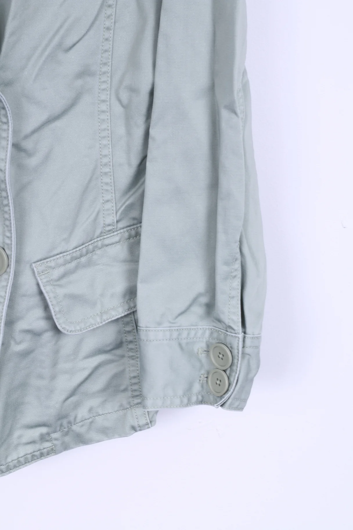 GAP Womens S Jacket Aqua Marine Cotton Double Breasted Blazer - Image 2