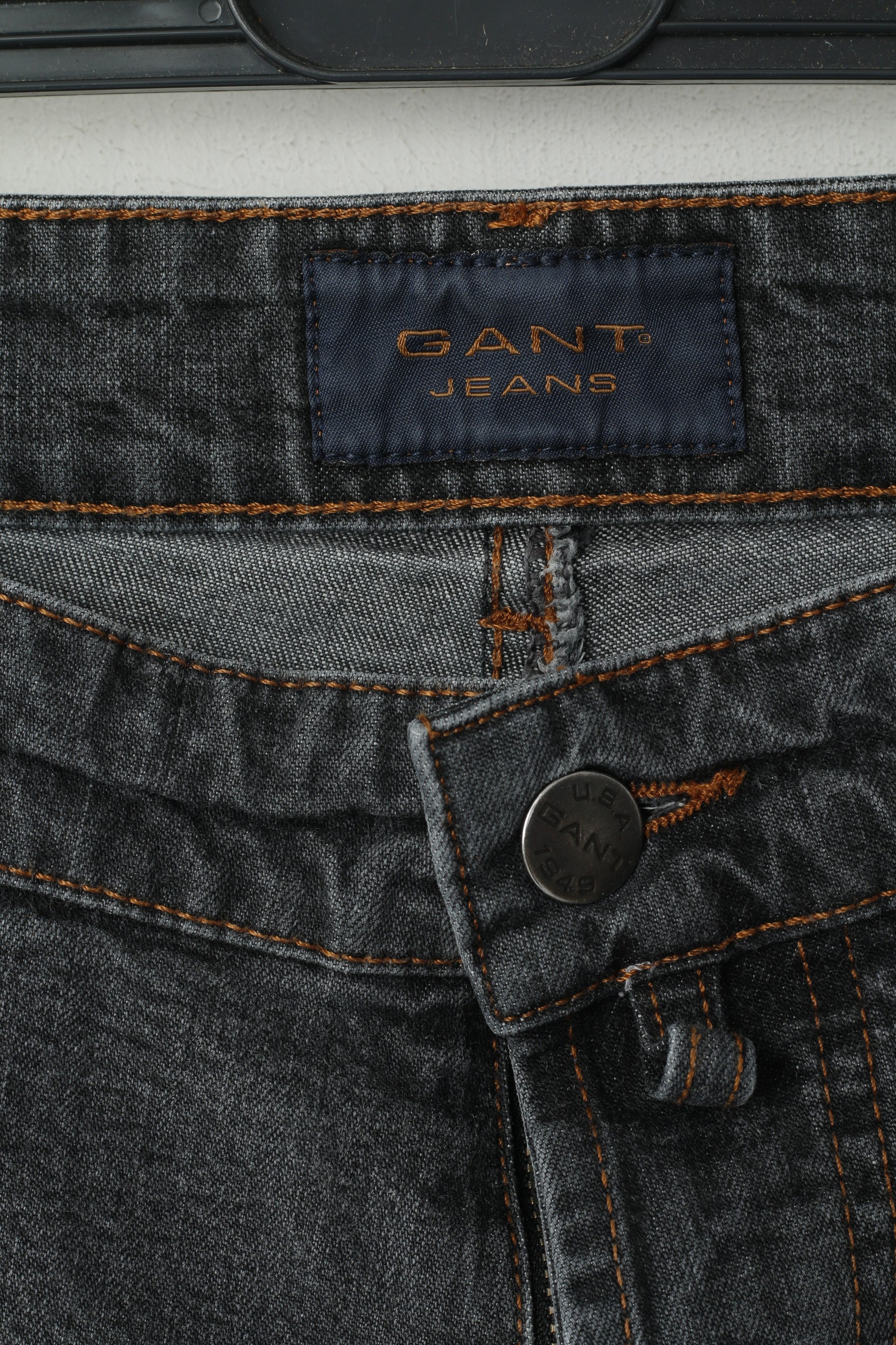 GANT Jeans Men 33 Jeans Trousers Gray Cotton Straight Classic Stretch Pants - Image 3