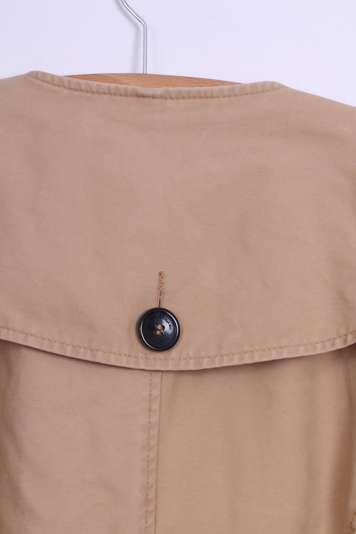 Holly White by Lindex Womens 42 M Trench Coat Beige Cotton Belted Classic Mac - Image 7