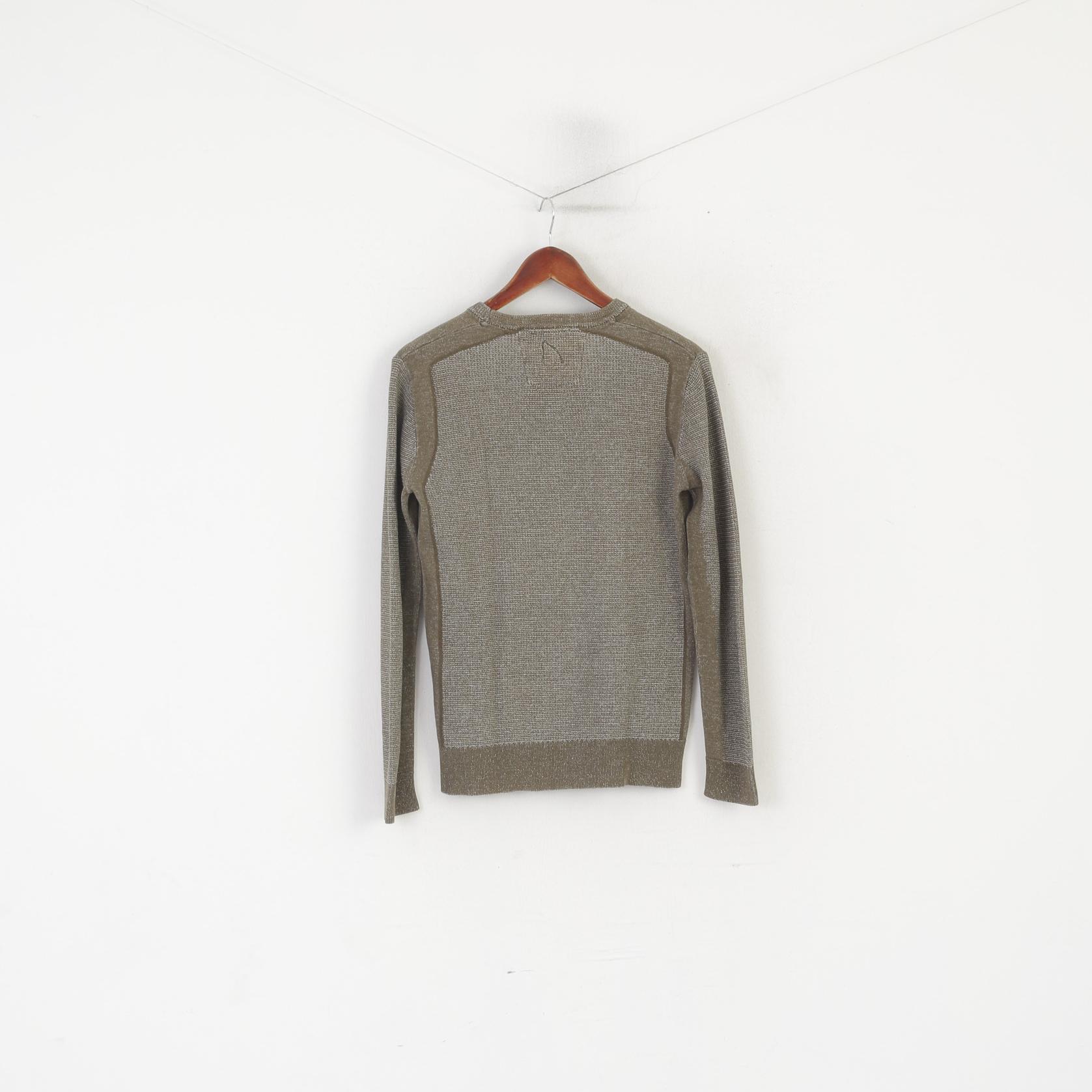 Chasin Men M Jumper Green Cotton Classic Unseen Style Crew Neck Pocket Sweater - Image 6