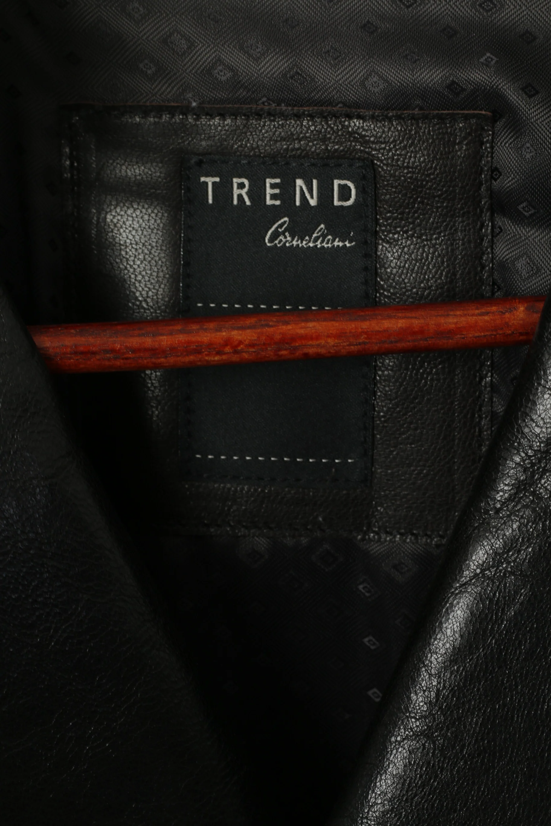 Corneliani Men 54 XL Coat Black Soft Leather Double-Breasted Made in Italy - Image 5