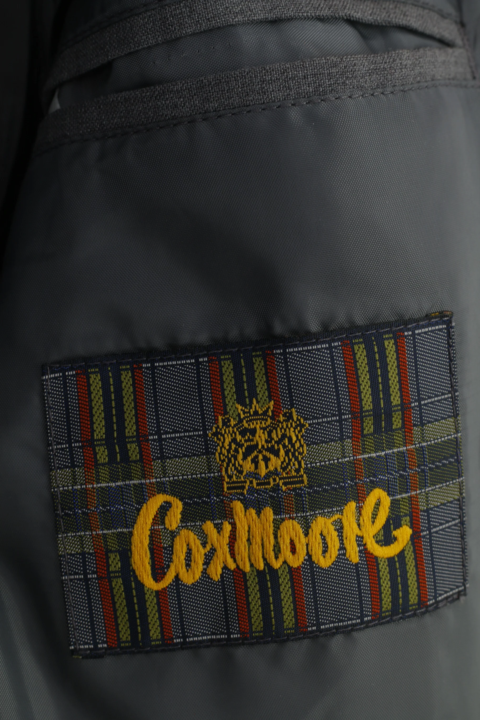 Coxmoore Men 42 Blazer Grey Wool Breasted Bottoms Long Sleeve Elegant Vintage Top - Image 4