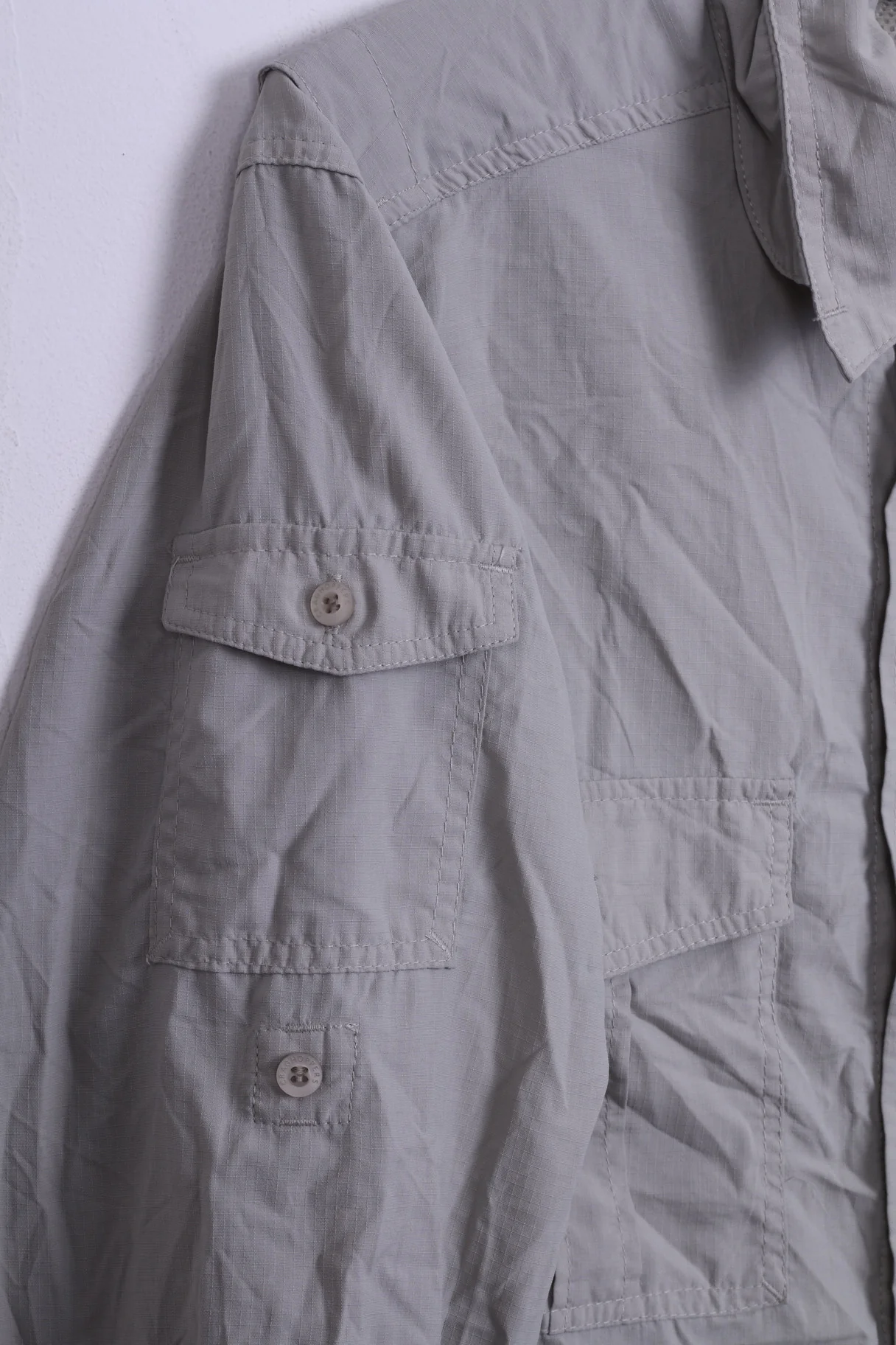 CRAGHOPPERS Mens S Casual Shirt Top Beige Detailed Buttons - Image 3