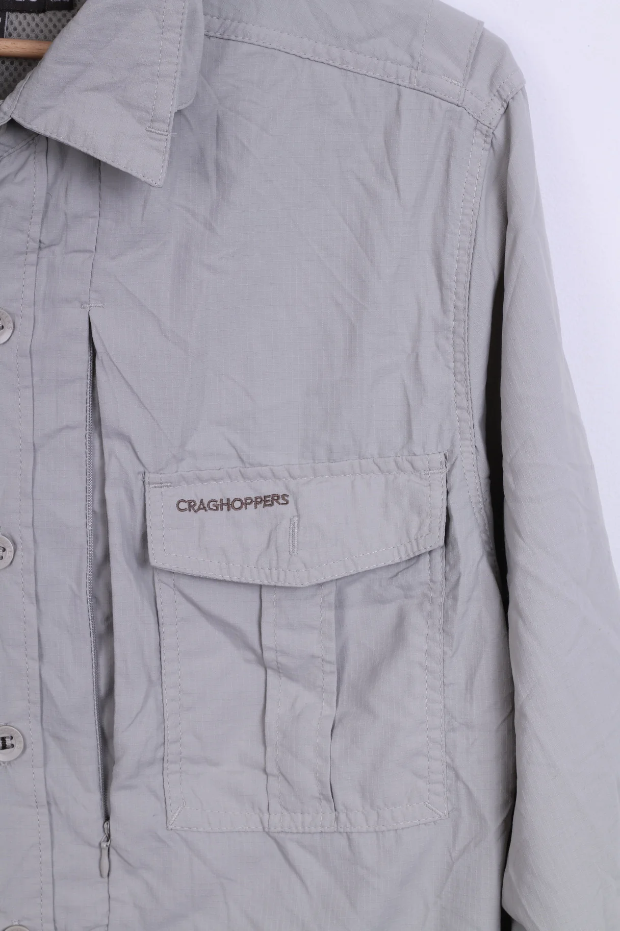 CRAGHOPPERS Mens S Casual Shirt Top Beige Detailed Buttons - Image 4