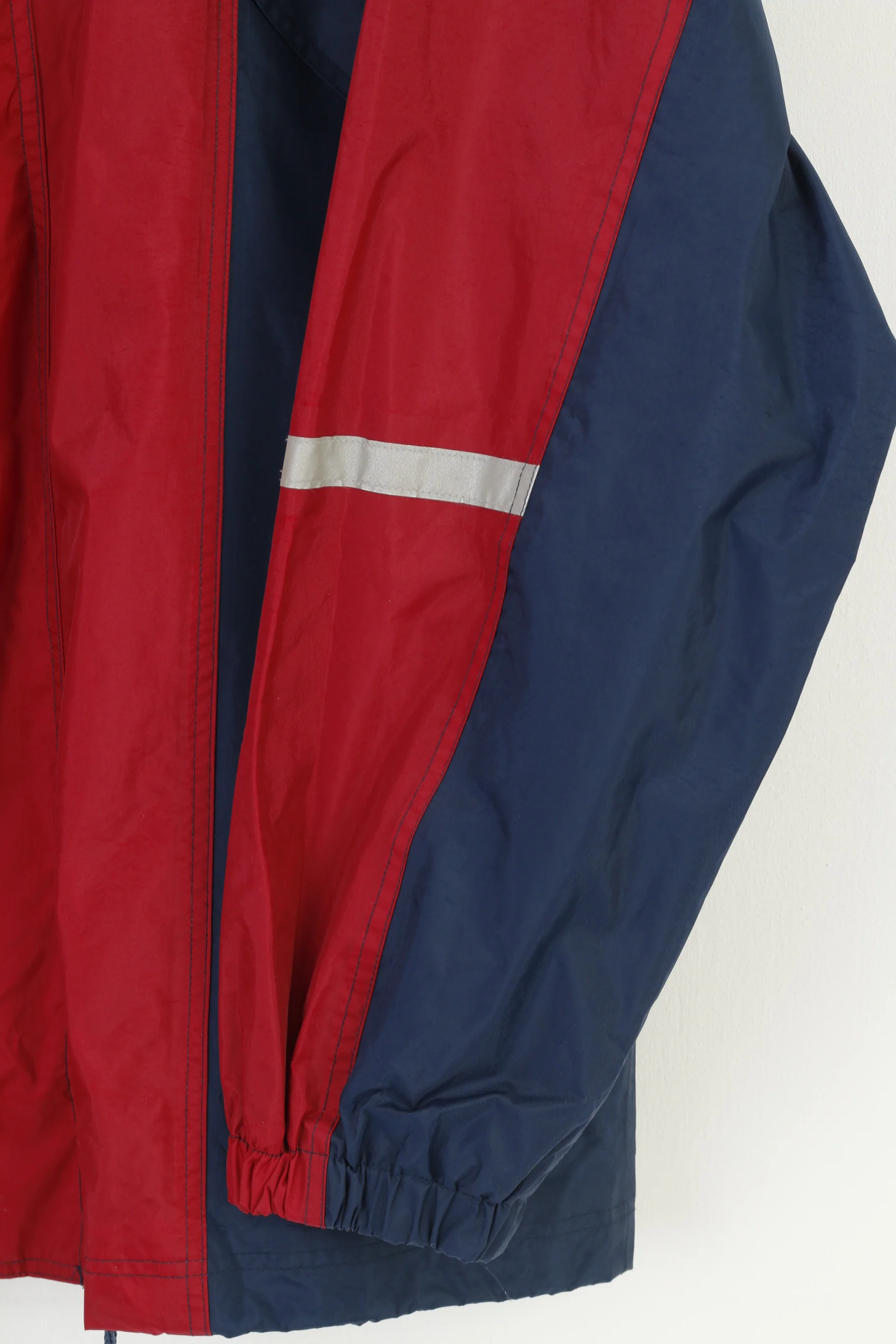 Crane Sports Men M Jacket Hood Nylon Waterproof Navy Full Zipper Vintage Top - Image 3