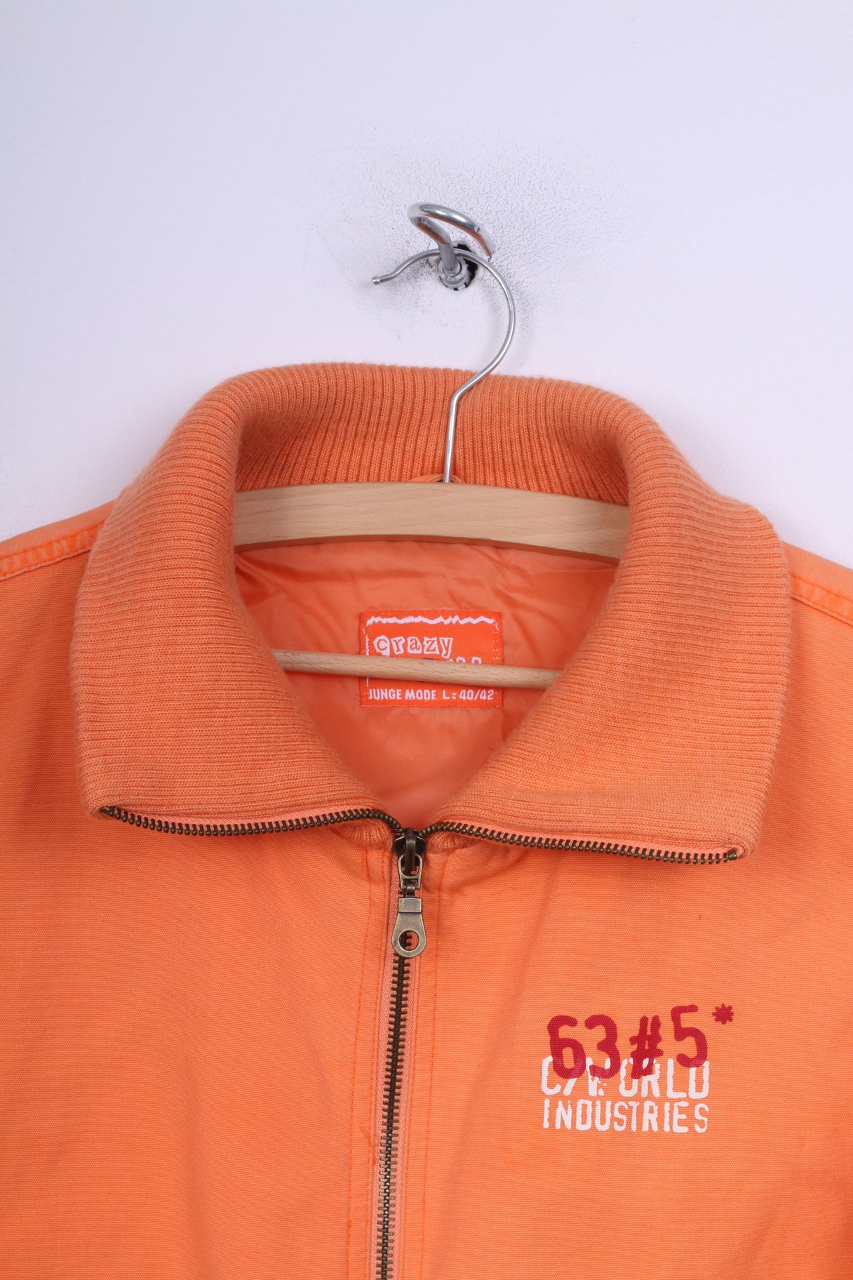 Crazy World Womens L 40/42 Jacket Lightweight Full Zipper Jungle Mode Cotton 2 Pocket Top - Image 2