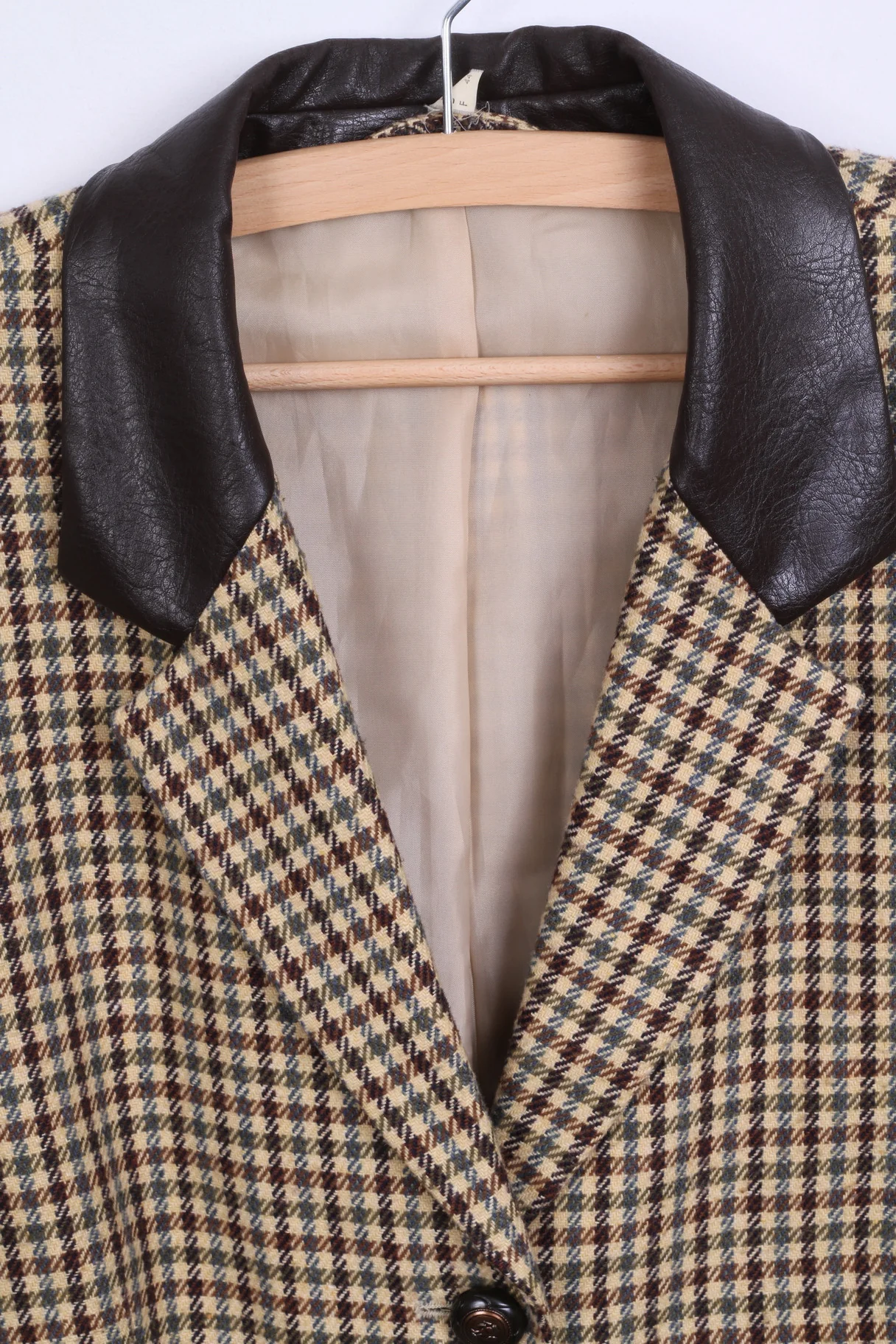 Creation Atelier GS Womens 42 XL Blazer Jacket Houndstooth Brown Single Breasted - Image 3