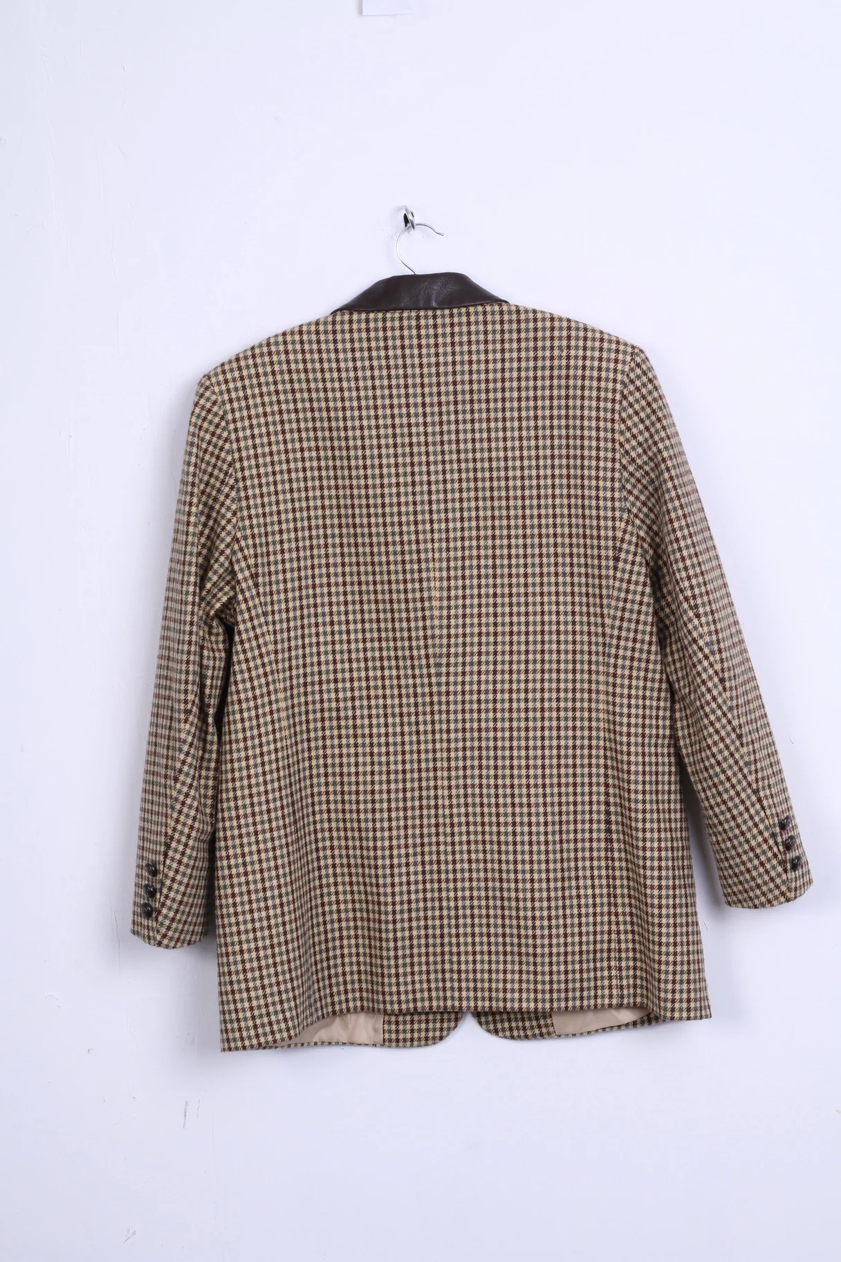 Creation Atelier GS Womens 42 XL Blazer Jacket Houndstooth Brown Single Breasted - Image 6