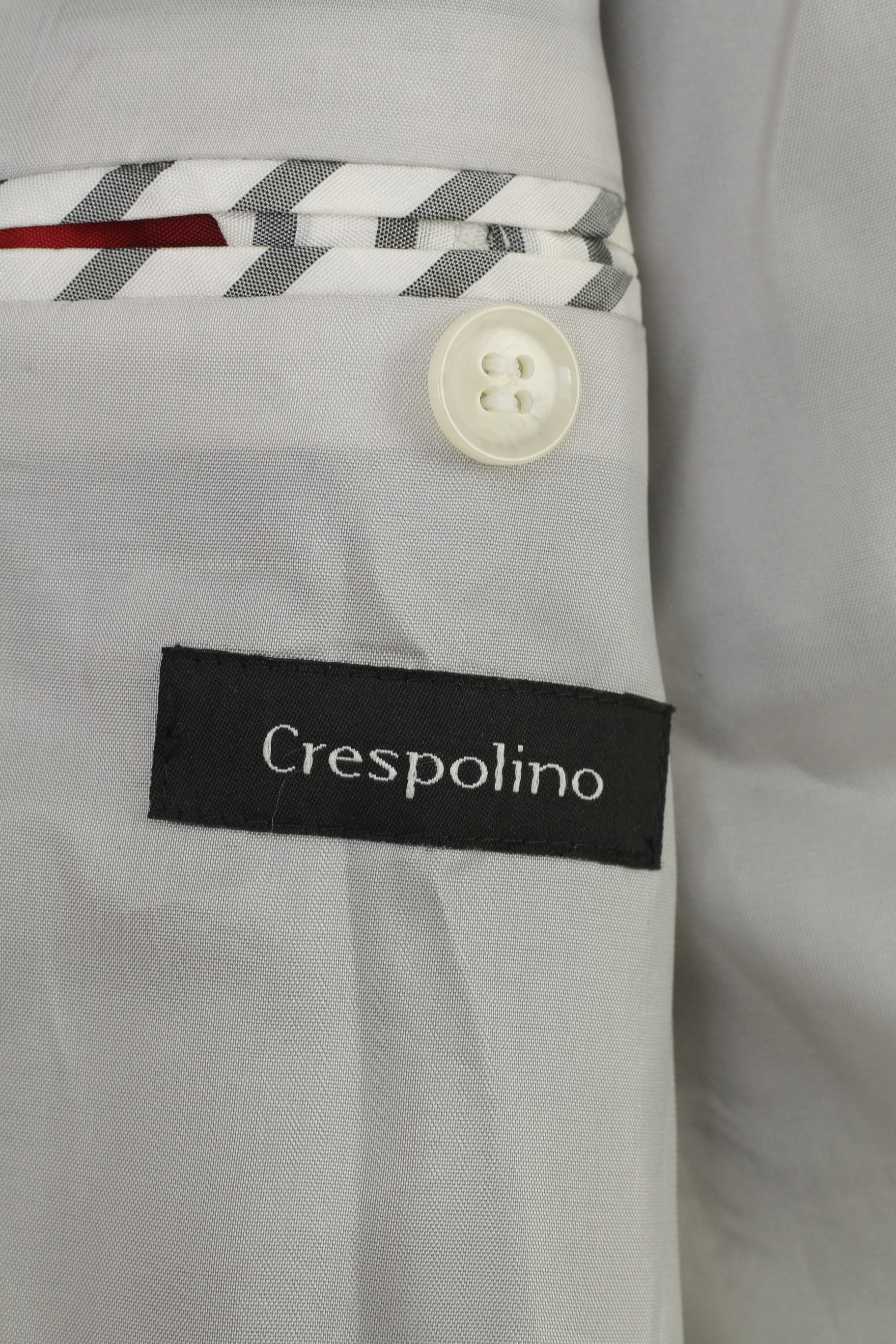 Crespolino Men 40 Blazer Gray Vintage Wool Loro Piana Super 110'S Striped Single Breasted Jacket - Image 4