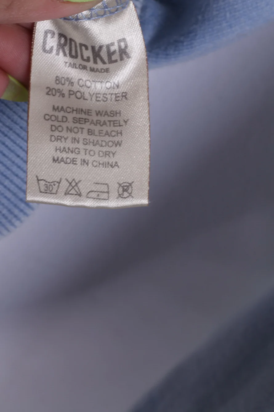 Crocker Mens XL Sweatshirt Hood Full Zipper Light Blue Wash Look - Image 5