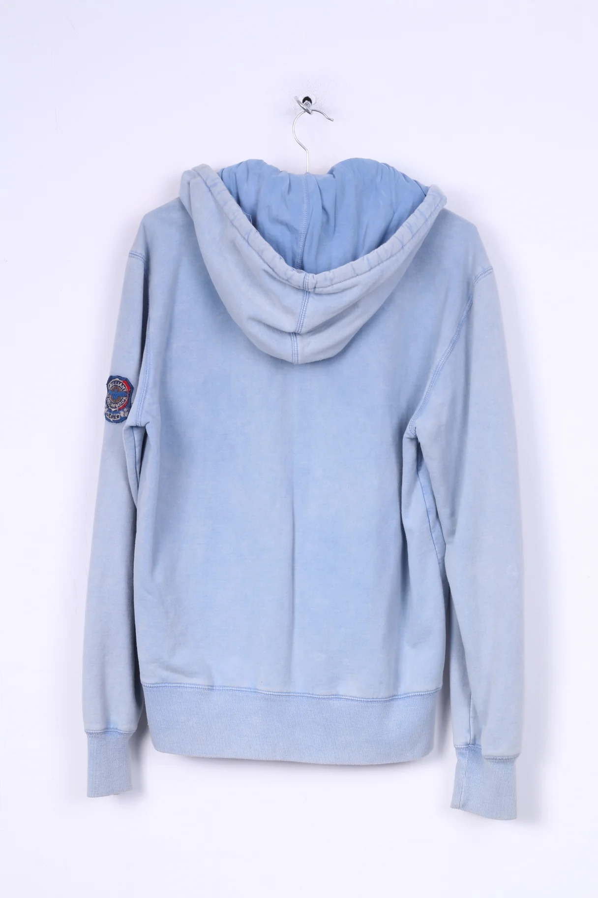 Crocker Mens XL Sweatshirt Hood Full Zipper Light Blue Wash Look - Image 6
