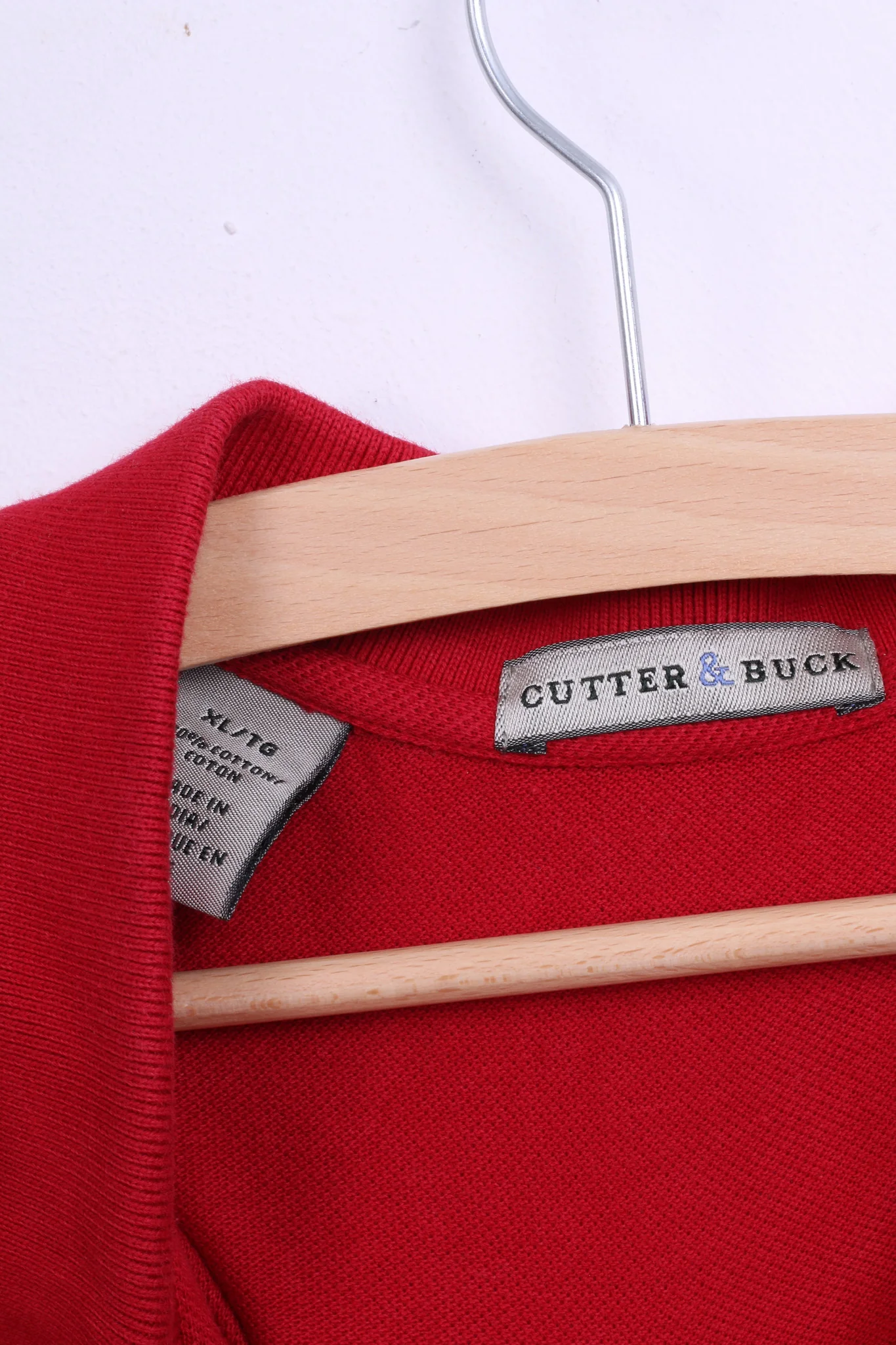 Cutter & Buck Mens XL Polo Shirt Red Cotton Top Jersey Big & Tall - Image 4