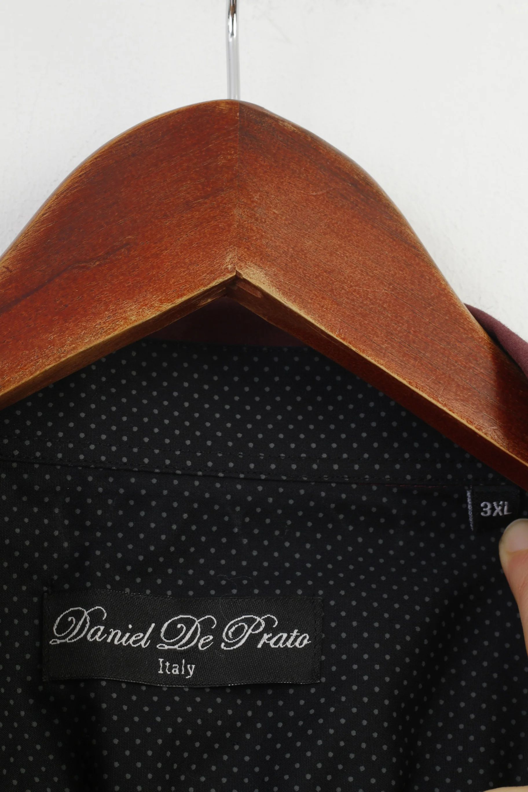 Daniel De Prato Men 3XL Casual Shirt Burgundy Italy Long Sleeve Classic Cotton Collar Bottoms Top - Image 4