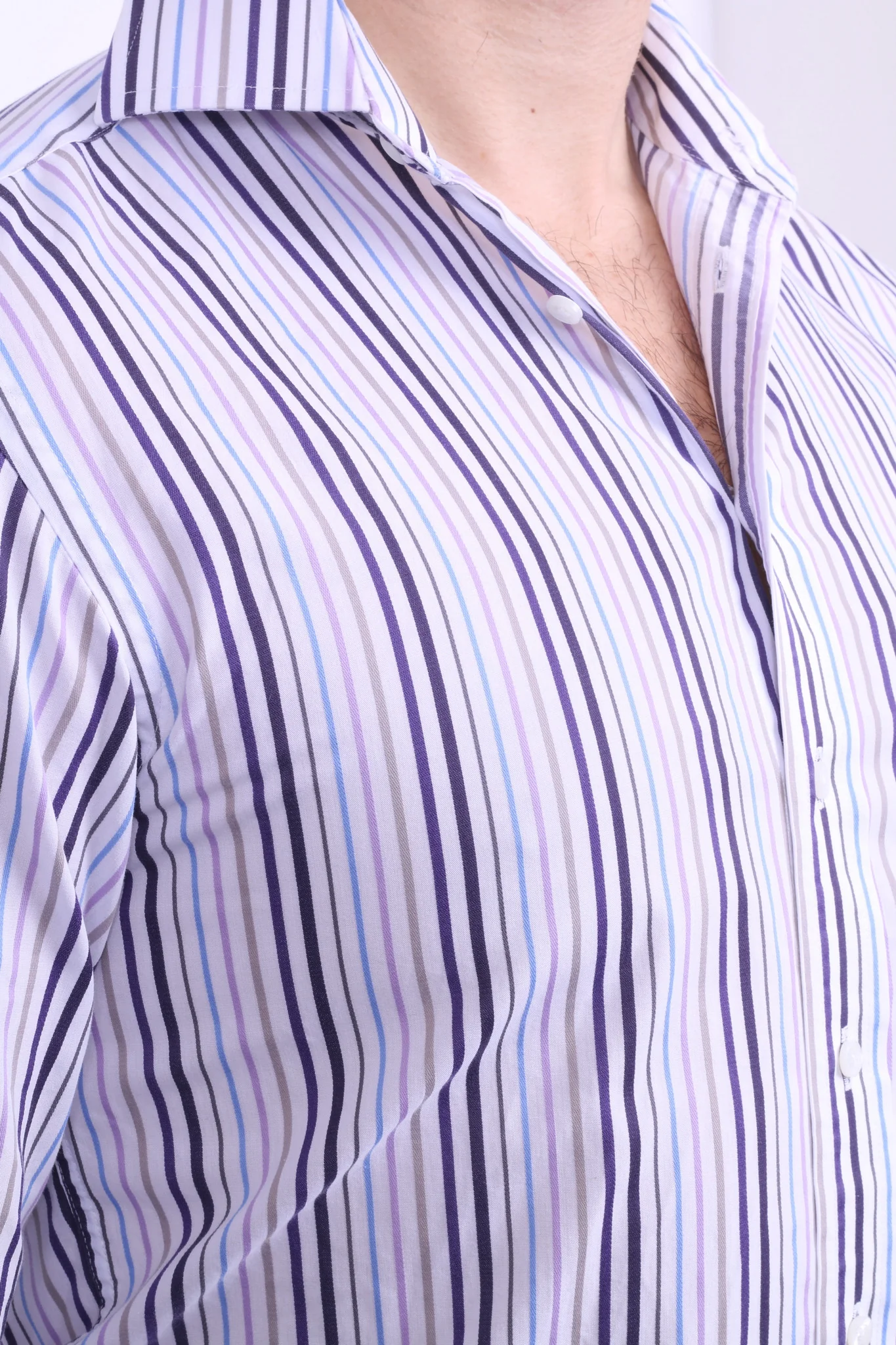 Daniel Hechter Mens 15 S Casual Shirt Cotton White Striped - Image 4