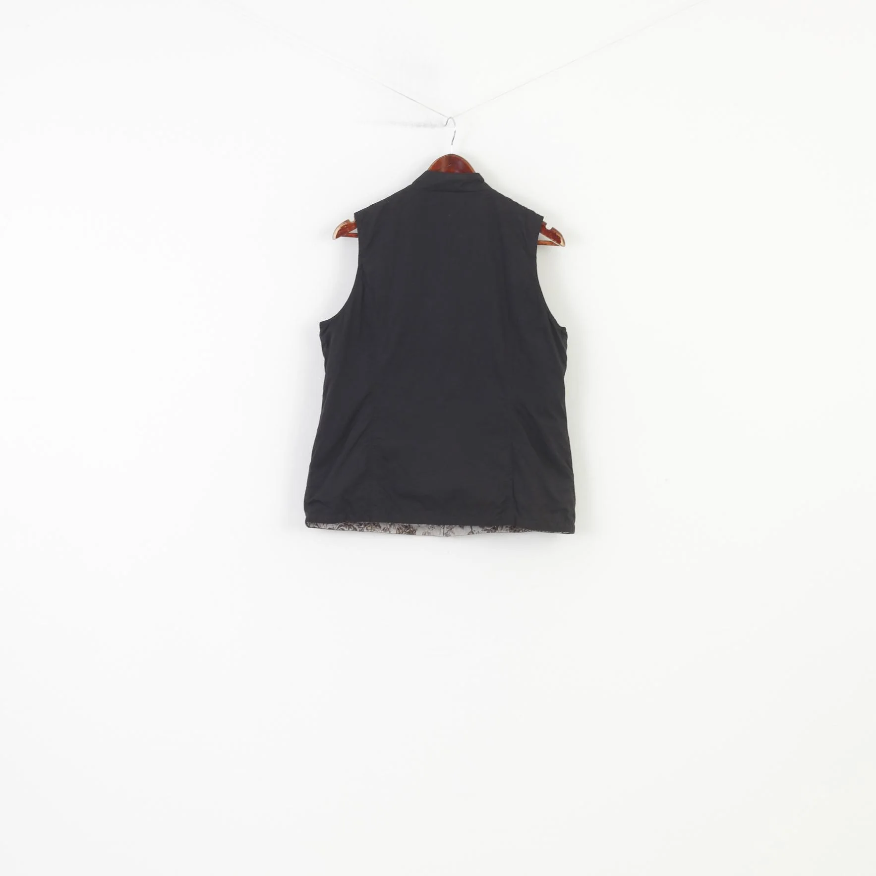 Dash Women 14 42 L Vest Black Grey Double Sided Cotton Sleeveless Full Zipper Pockets Embroidery Top - Image 8