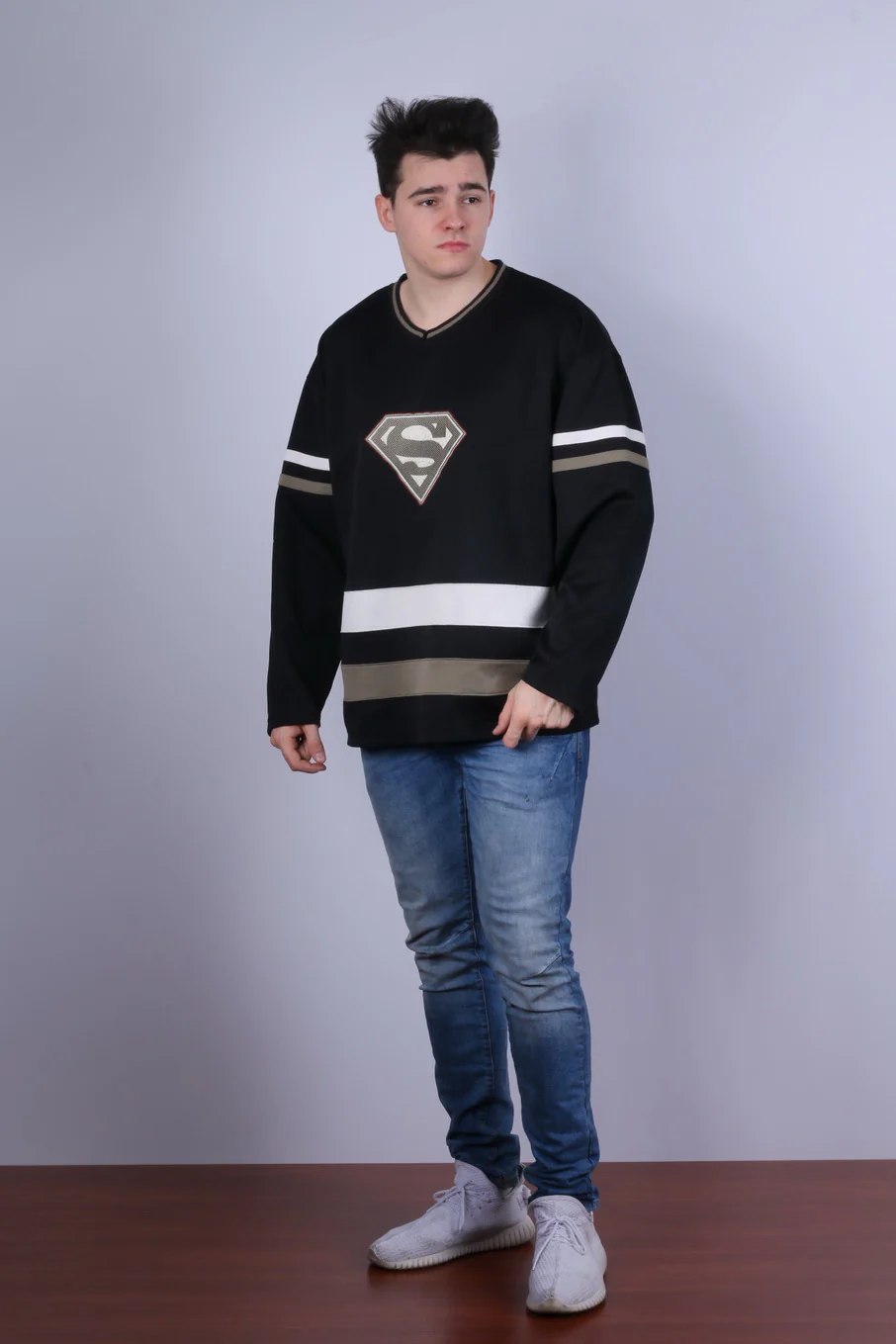 DC Comics Warner Bros Studio Store Men XL Shirt Black Superman Vintage Long Sleeve Top - Image 8