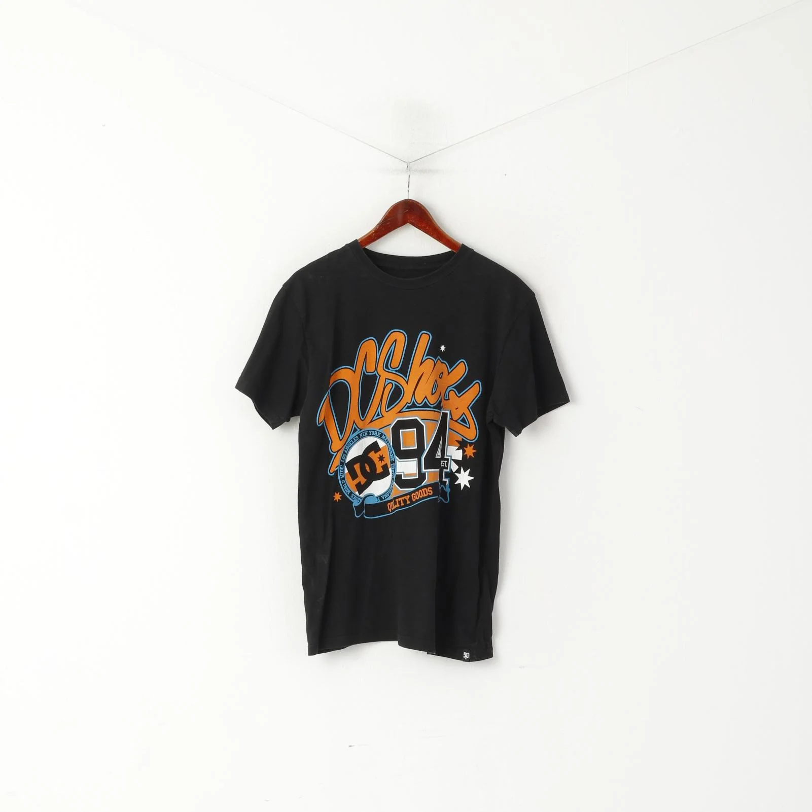DC Men L Shirt Black Cotton Graphic Los Angeles 94 Crew Neck Top - Image 2